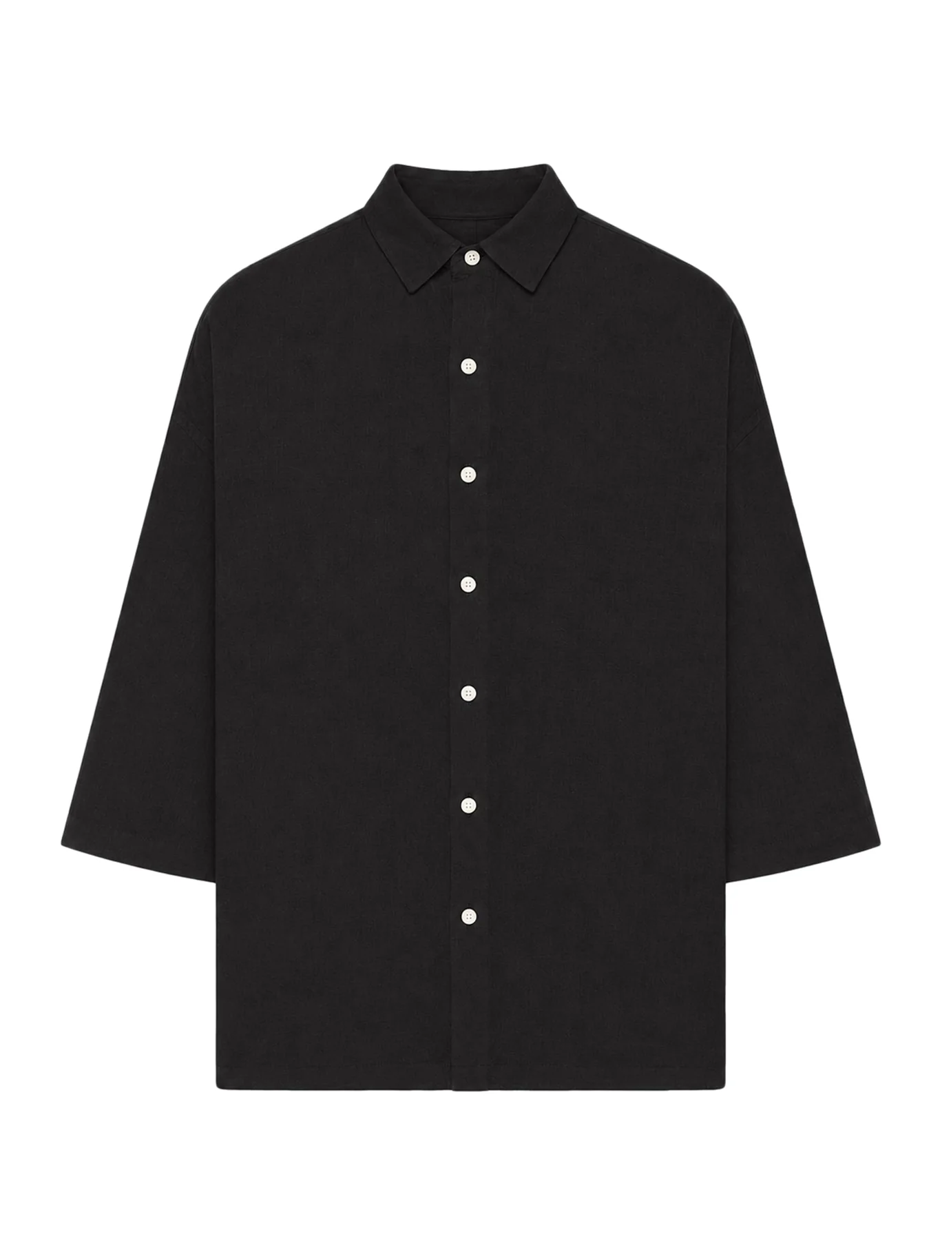 OVERSIZED LINEN SHIRT WITH THREE-QUARTER SLEEVES