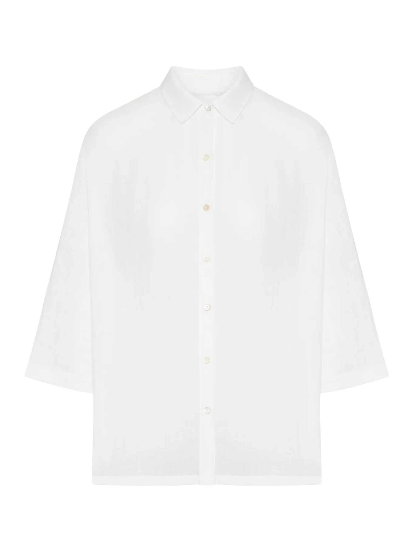 OVERSIZED LINEN SHIRT WITH THREE-QUARTER SLEEVES