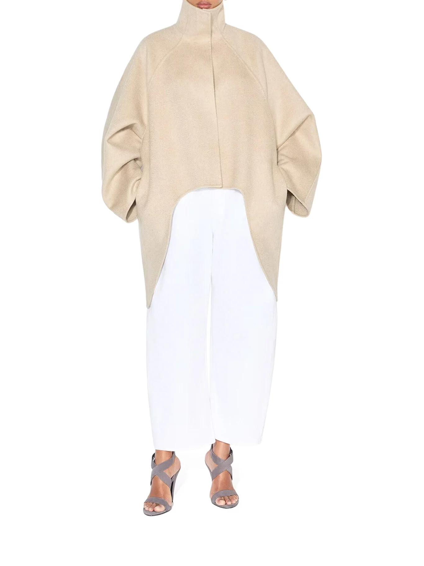 ASYMMETRICAL CASHMERE COAT - Image 2