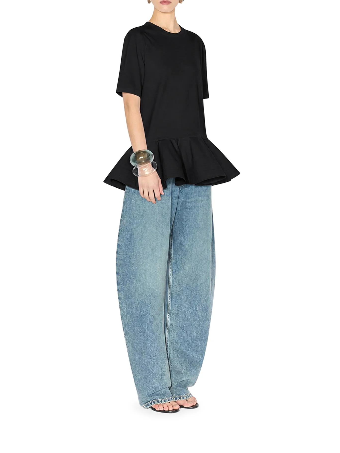 COTTON JERSEY T-SHIRT WITH CRINOLINE - Image 2