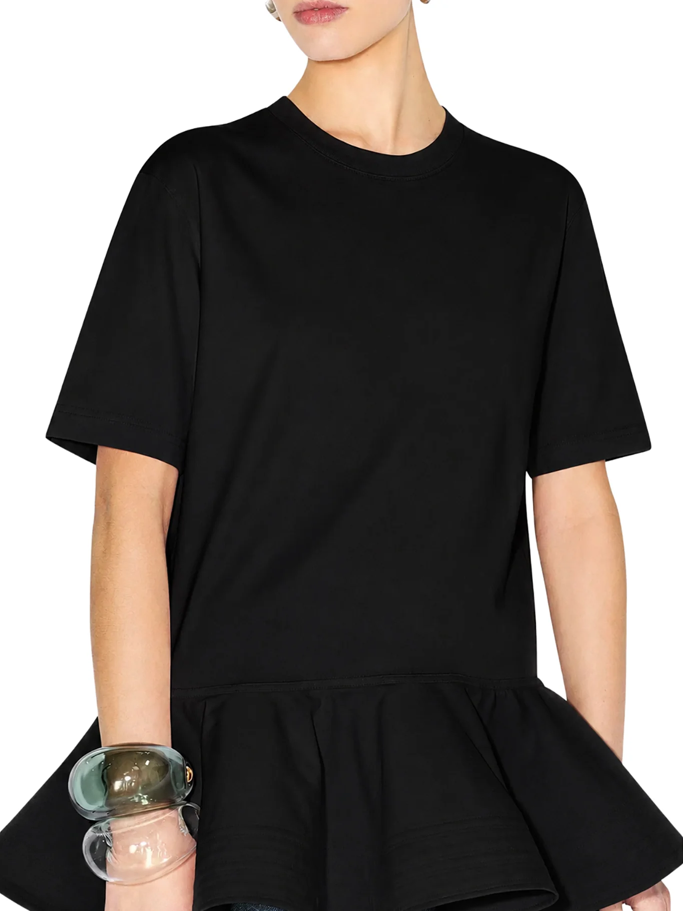 COTTON JERSEY T-SHIRT WITH CRINOLINE - Image 4