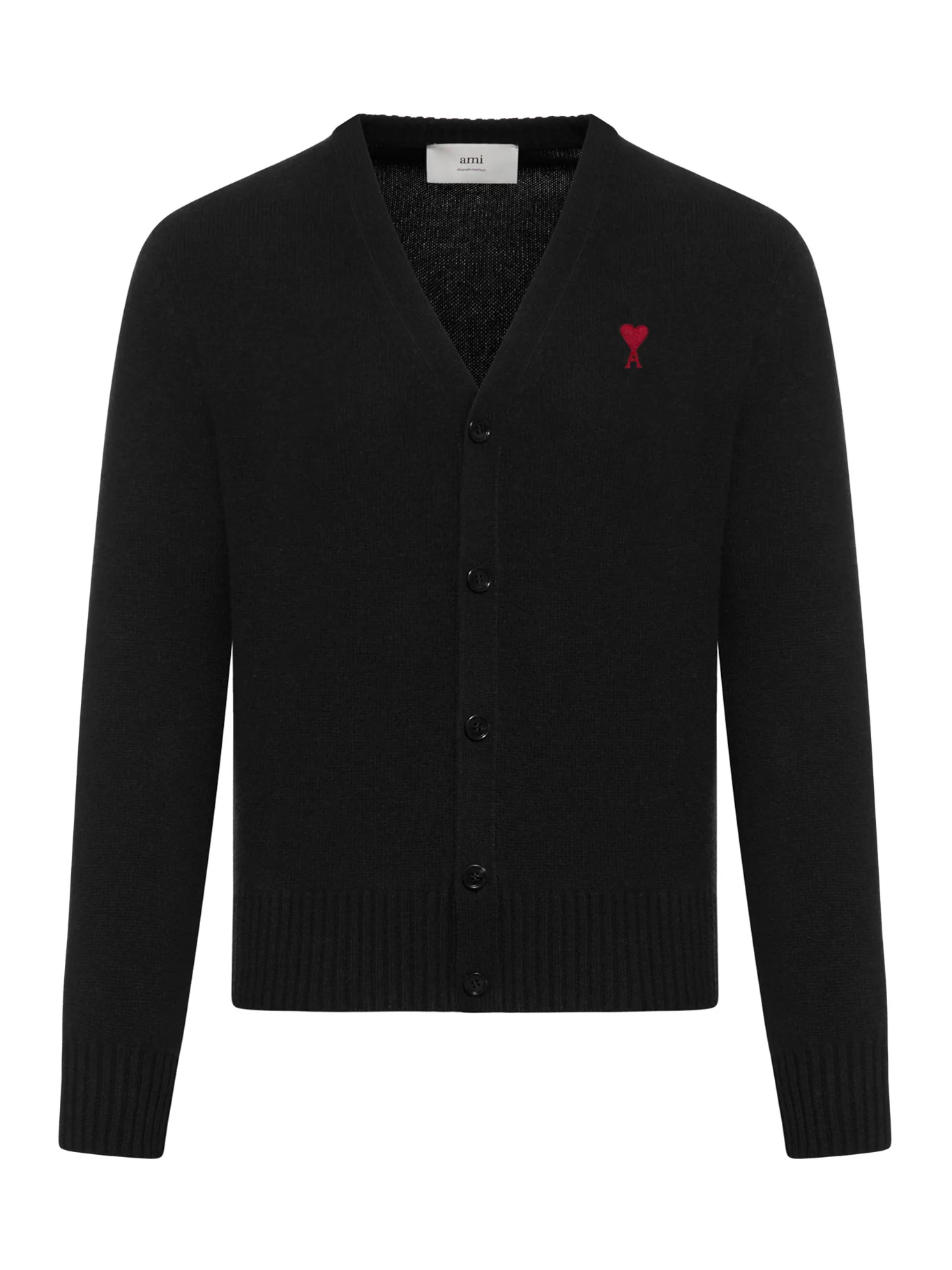 V-NECK KNIT CARDIGAN WITH EMBROIDERED LOGO