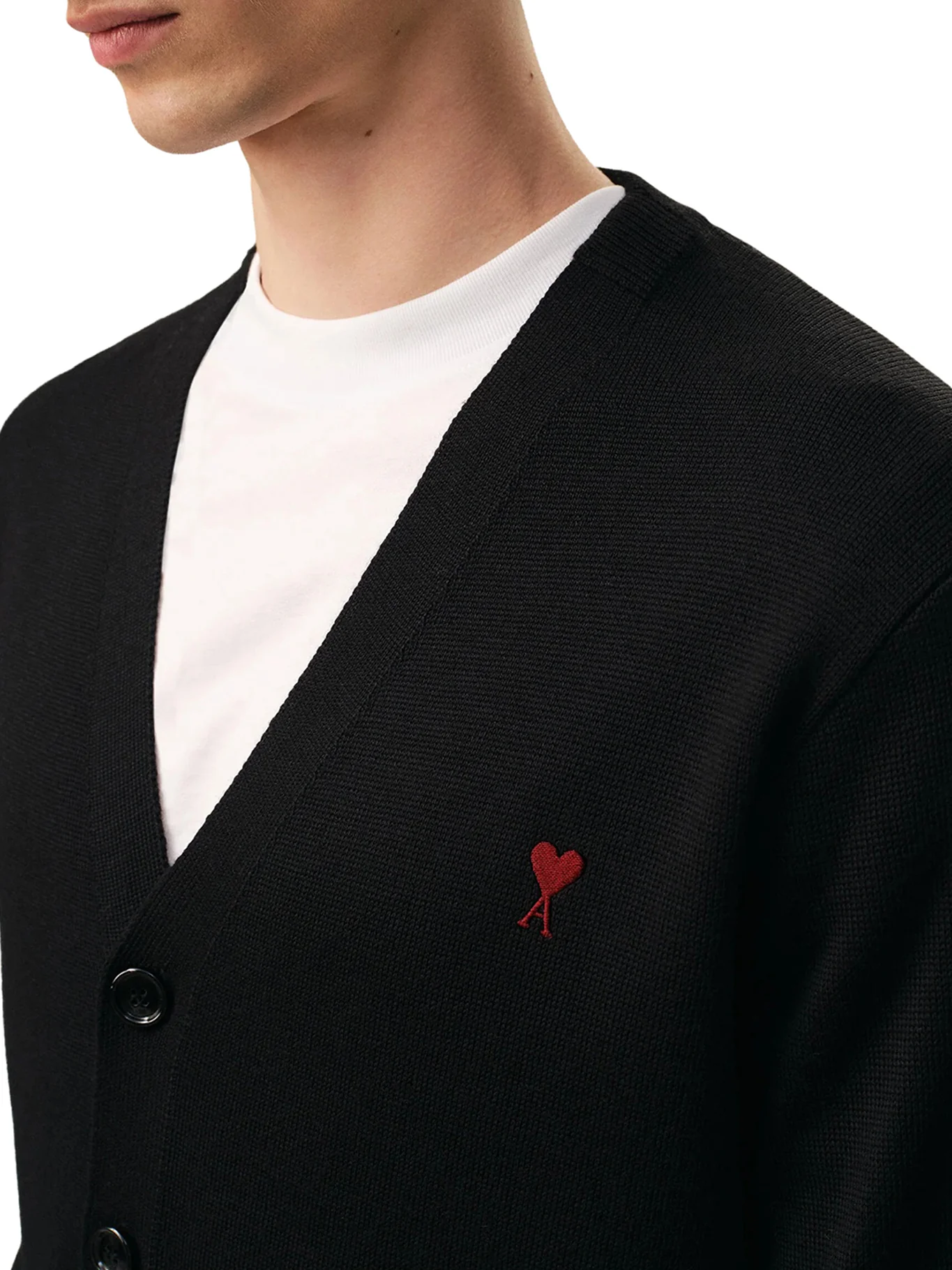V-NECK KNIT CARDIGAN WITH EMBROIDERED LOGO - Image 5
