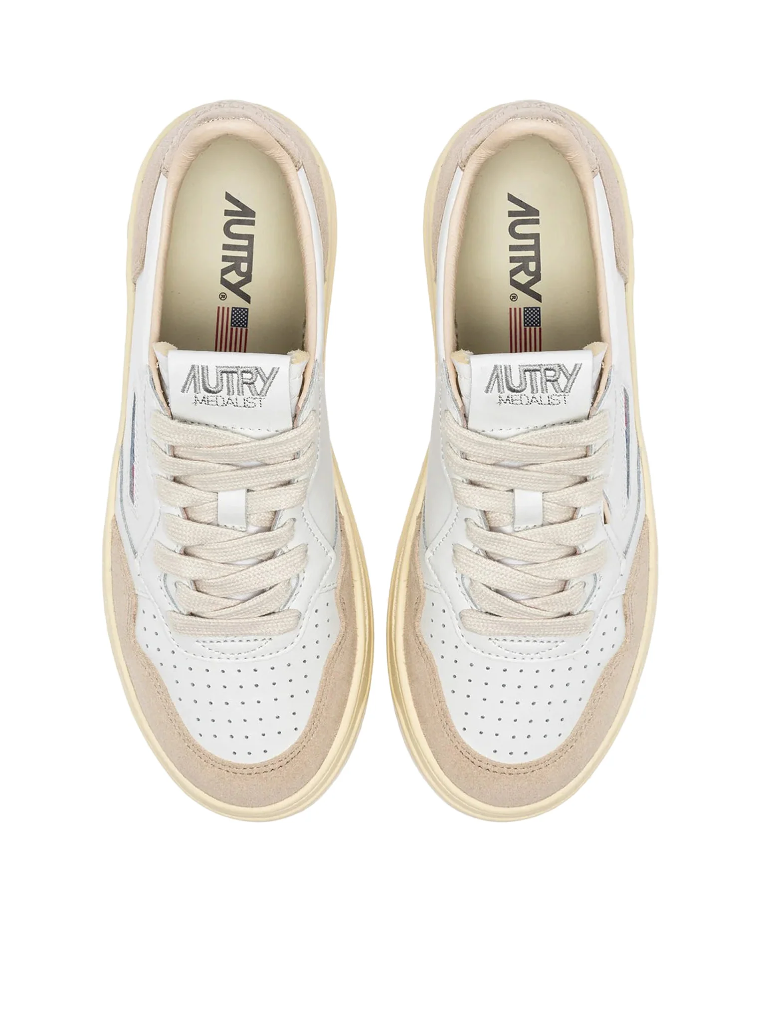 MEDALIST LOW SNEAKERS IN WHITE AND GOLD LEATHER AND SUEDE - Image 5