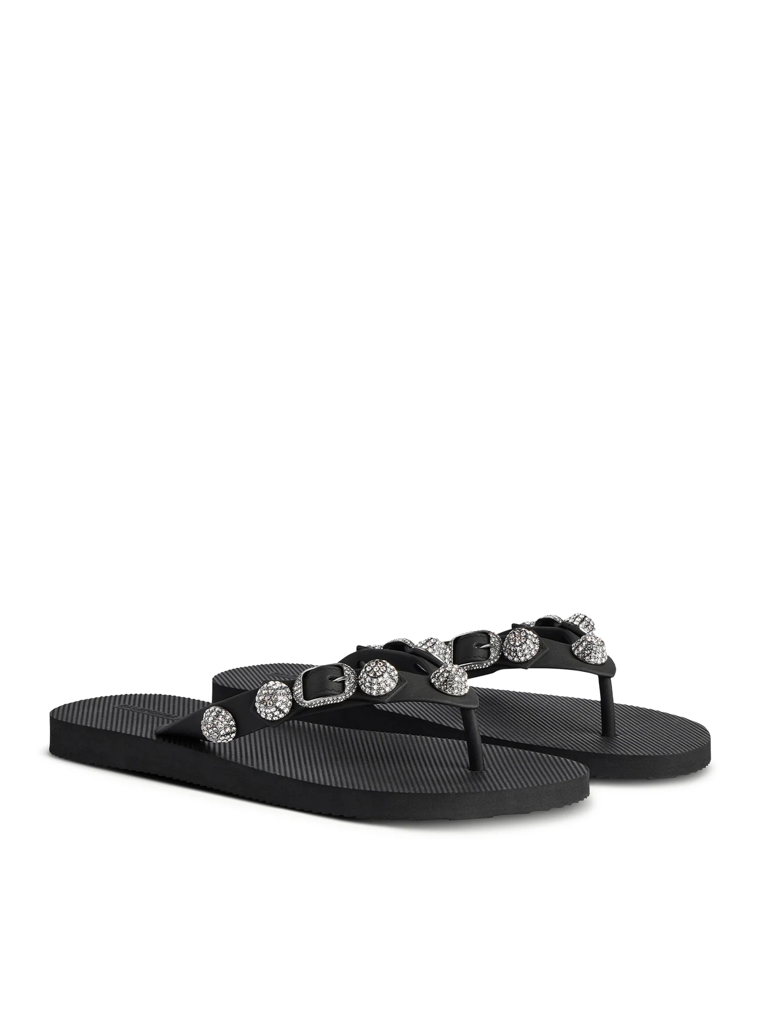 BLACK RUBBER FLIP-FLOPS SLIPPERS - Image 2