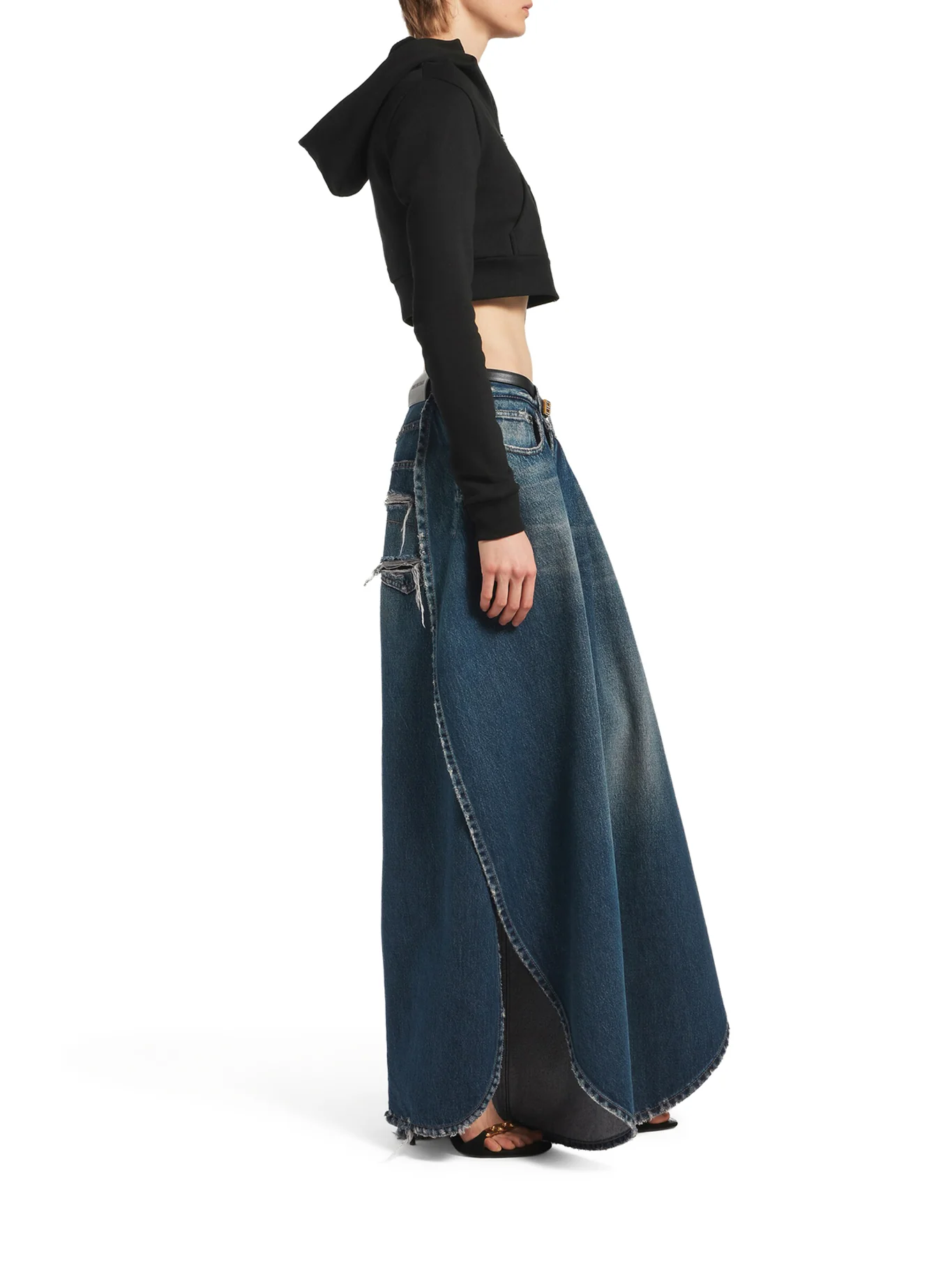 COCOON TECHWEAR SWEATSHIRT IN BLACK DRY FLEECE - Image 5