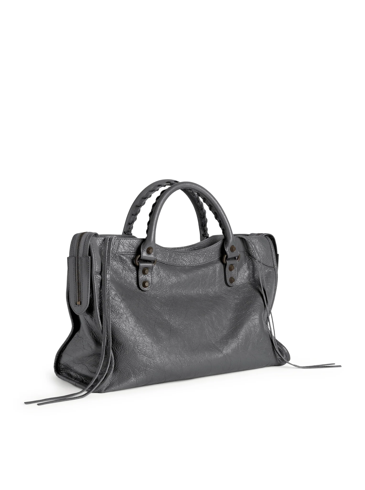 LE CITY MEDIUM BAG IN ARENA LAMBSKIN IN VOLCANIC STONE WITH BRASS FINISHES - Image 3