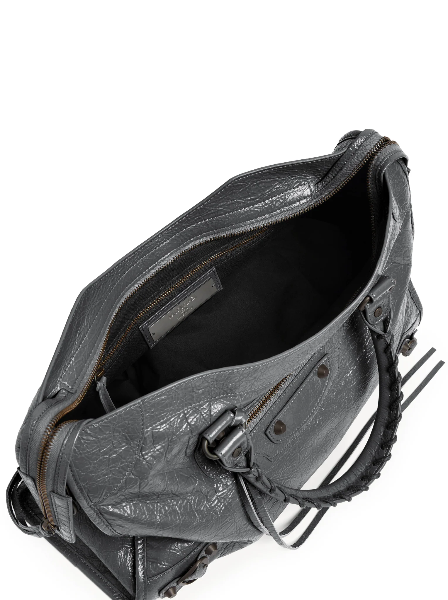 LE CITY MEDIUM BAG IN ARENA LAMBSKIN IN VOLCANIC STONE WITH BRASS FINISHES - Image 5