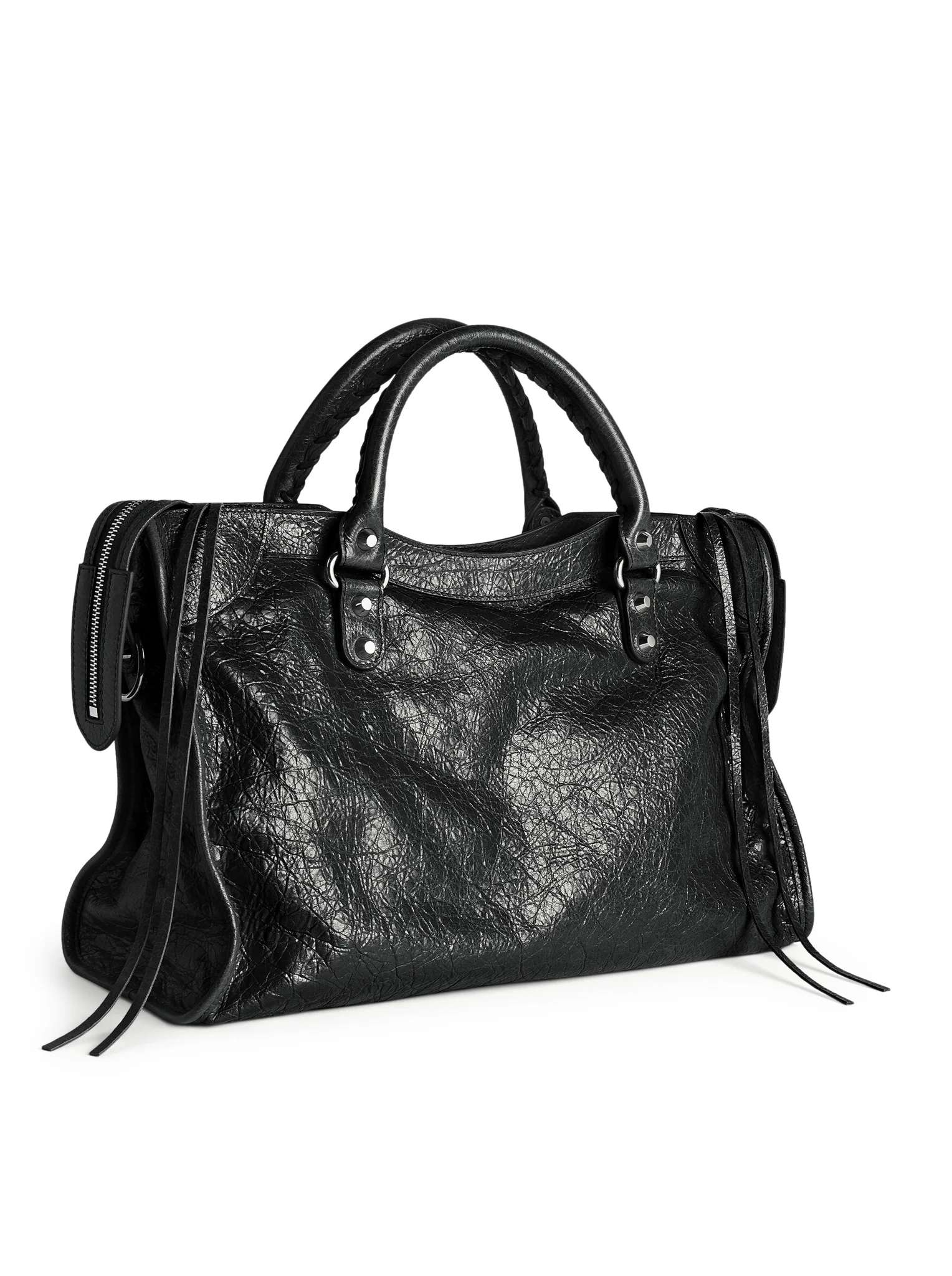 LE CITY MEDIUM BAG IN ARENA LAMBSKIN WITH POLISHED SILVER METAL DETAILS - Image 3