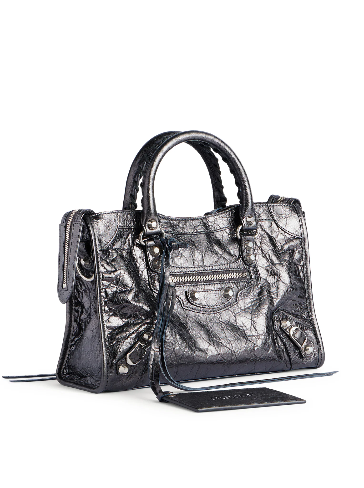 LE CITY SMALL BAG IN ARENA METALLIC LAMBSKIN WITH POLISHED SILVER FINISHES - Image 2