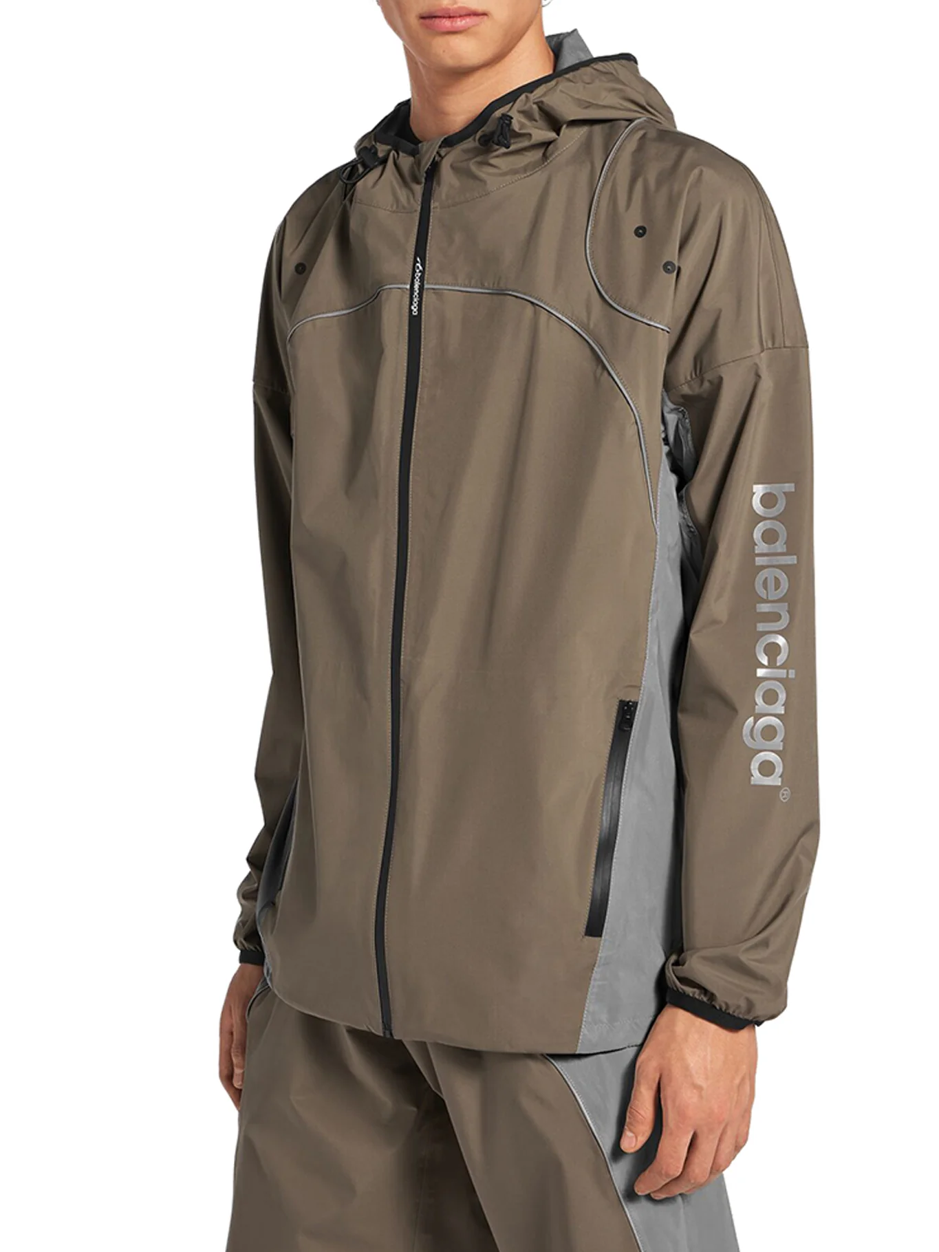MEN`S TECHWEAR ZIP-UP JACKET IN GREY - Image 3