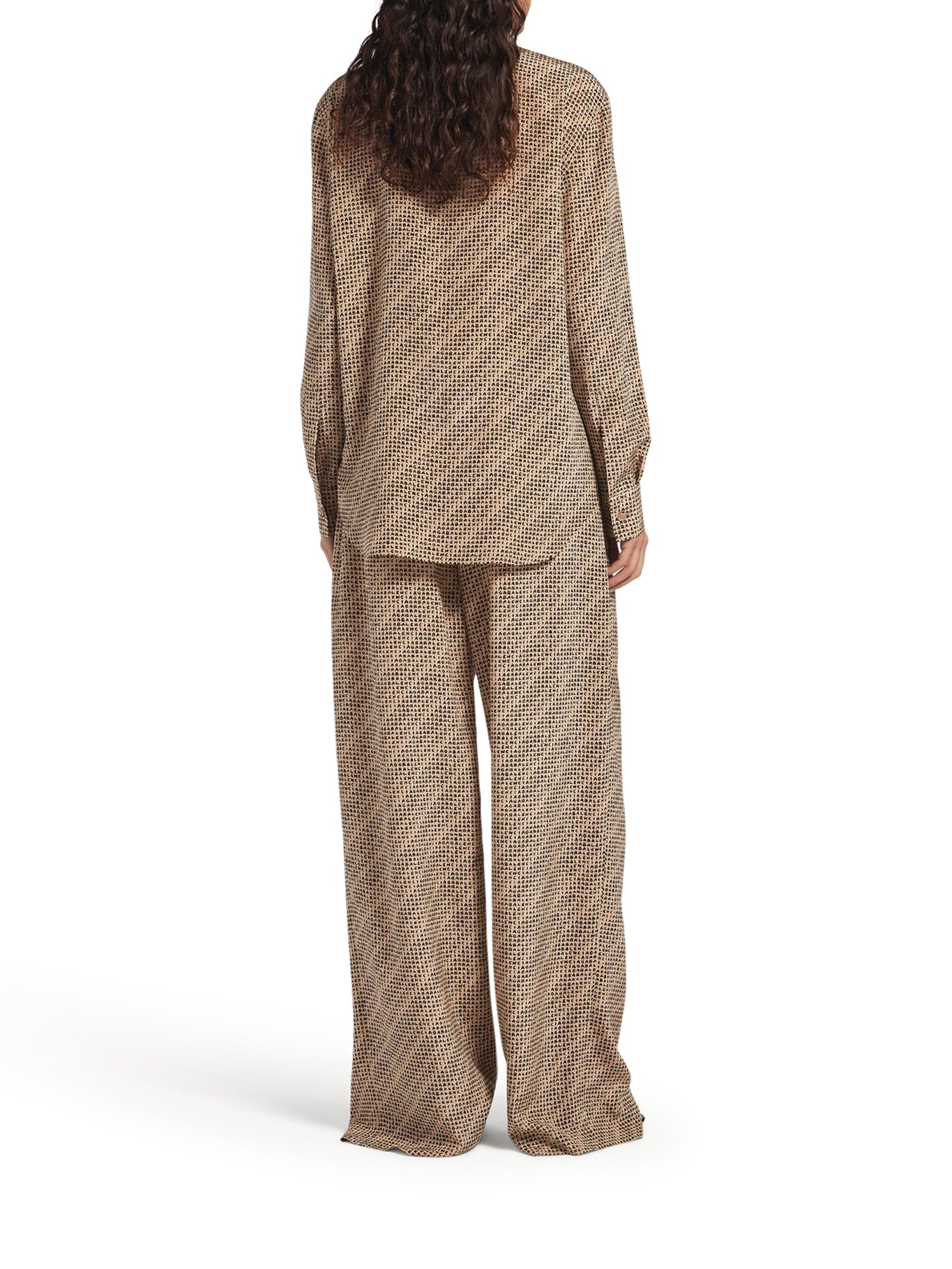 MONOGRAM PANTS IN BEIGE AND BLACK SILK CREPE - Image 4