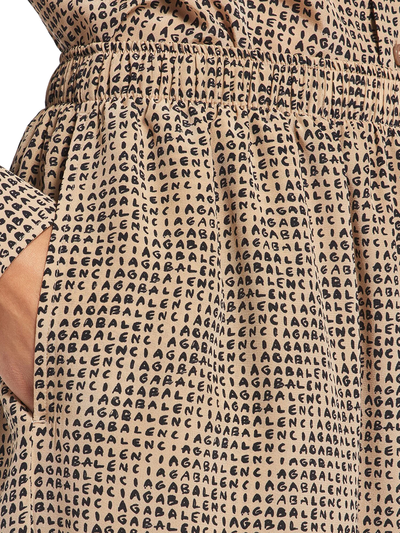 MONOGRAM PANTS IN BEIGE AND BLACK SILK CREPE - Image 6