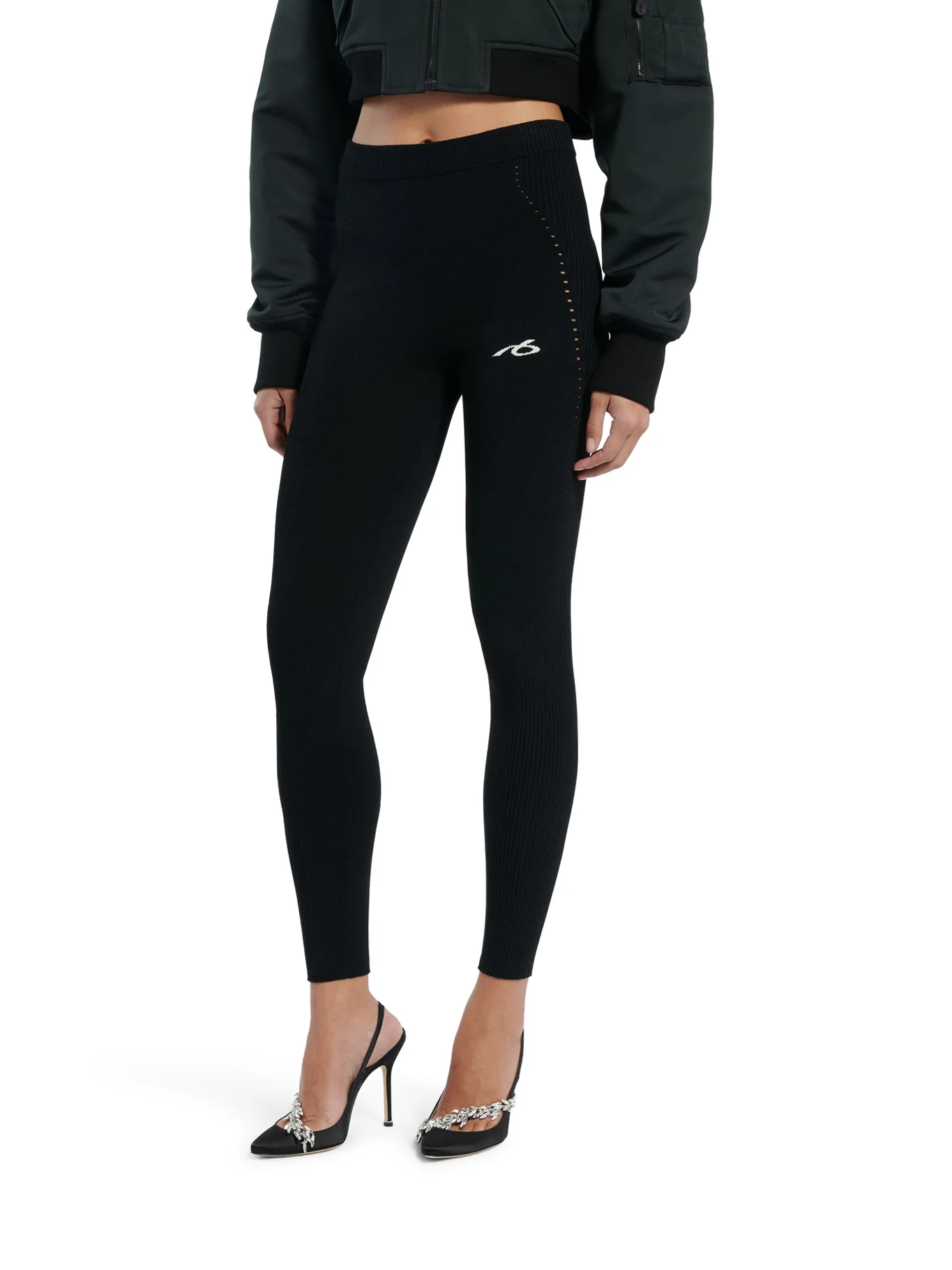 TECHWEAR LEGGINGS IN BLACK SPORTS MESH - Image 3