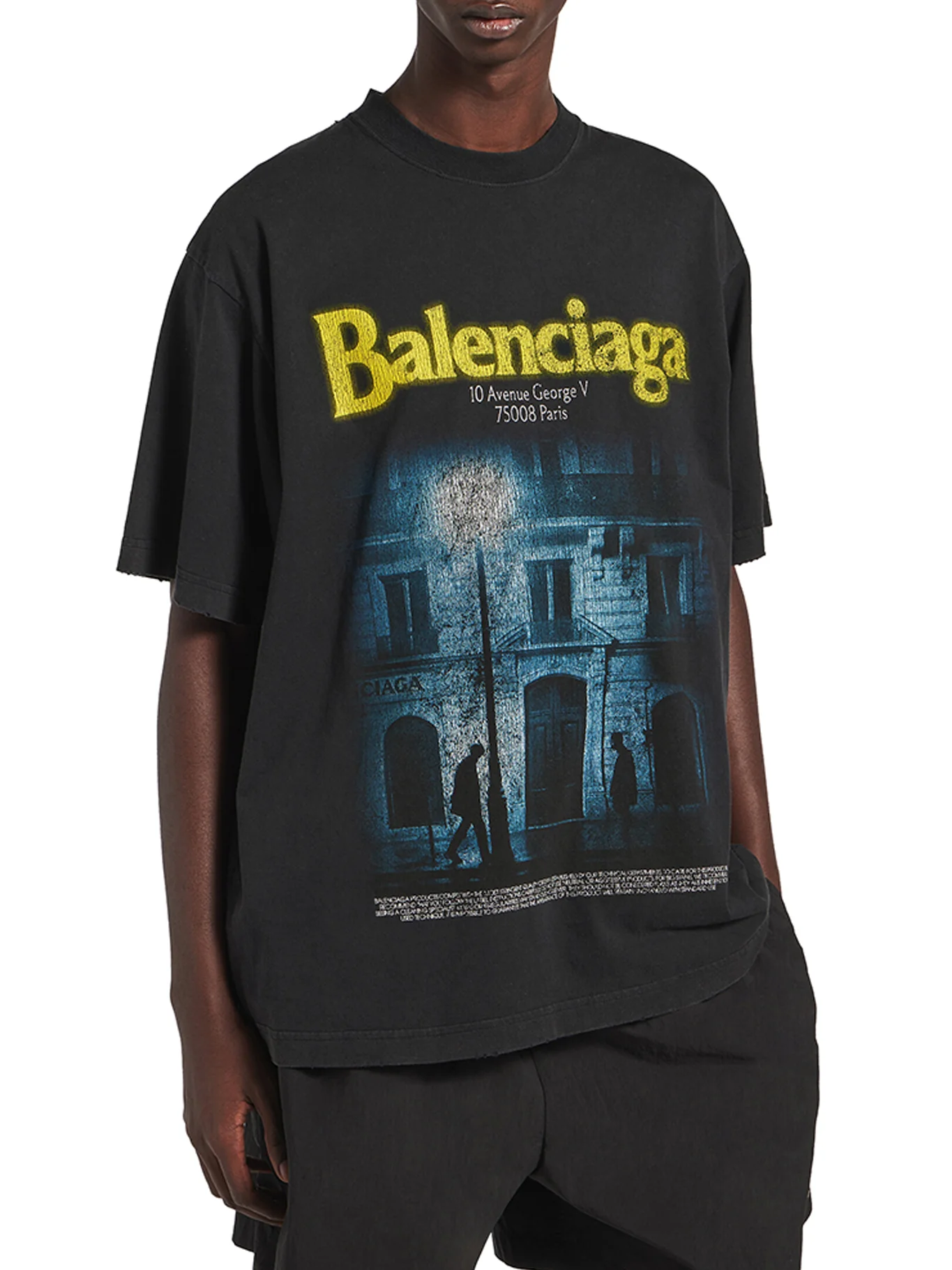 THE ADDRESS MEDIUM FIT T-SHIRT IN WASHED BLACK - Image 3