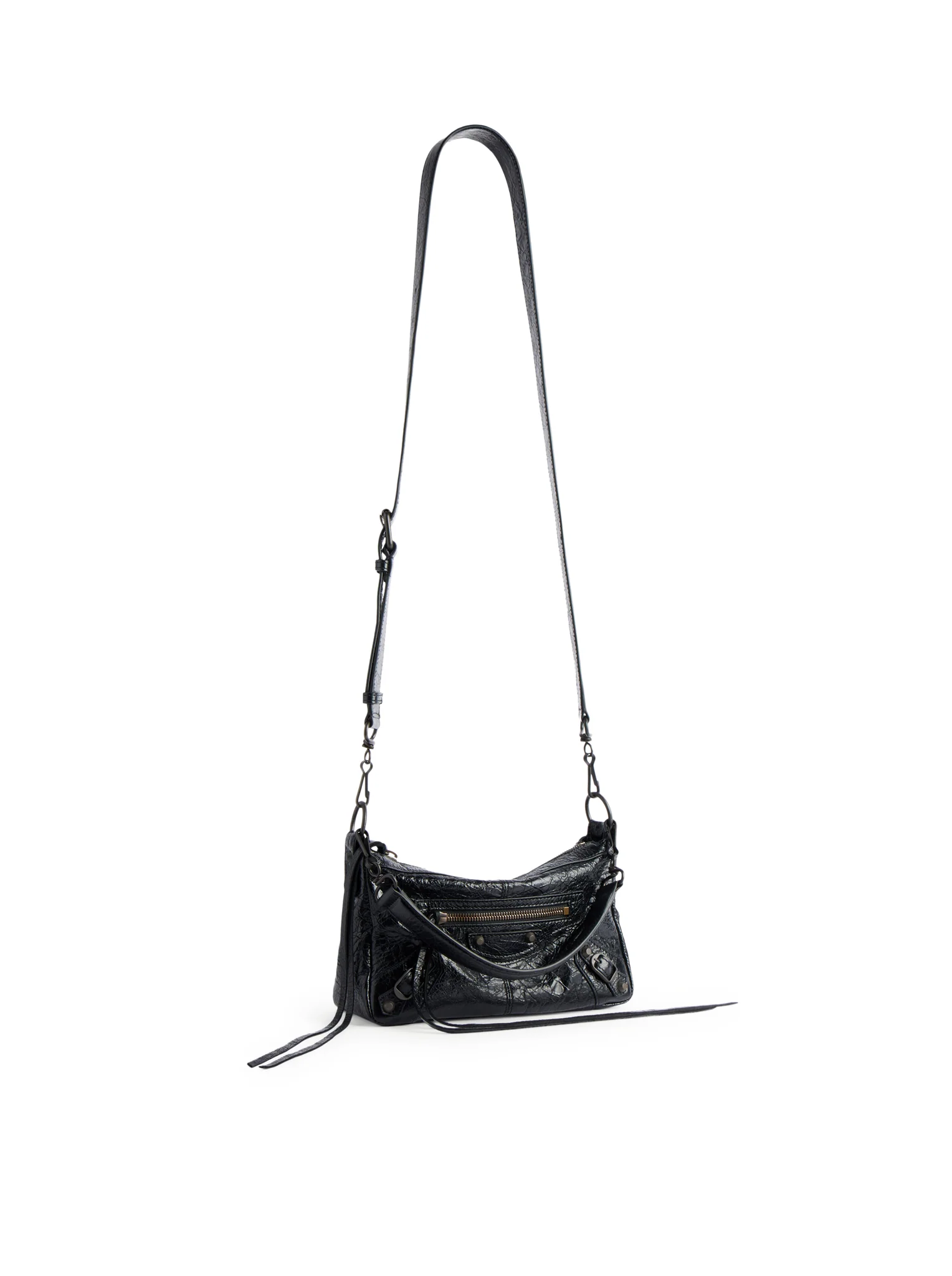 THE CITY MOTO MINI IN BLACK ARENA LAMBSKIN WITH BRASS FINISHINGS - Image 5