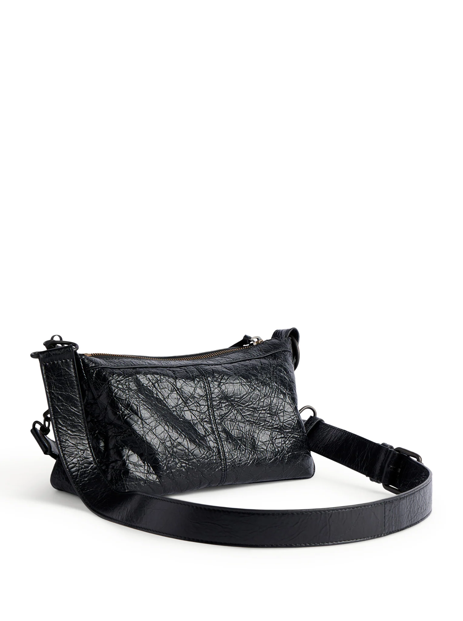 THE CITY MOTO MINI IN BLACK ARENA LAMBSKIN WITH BRASS FINISHINGS - Image 6