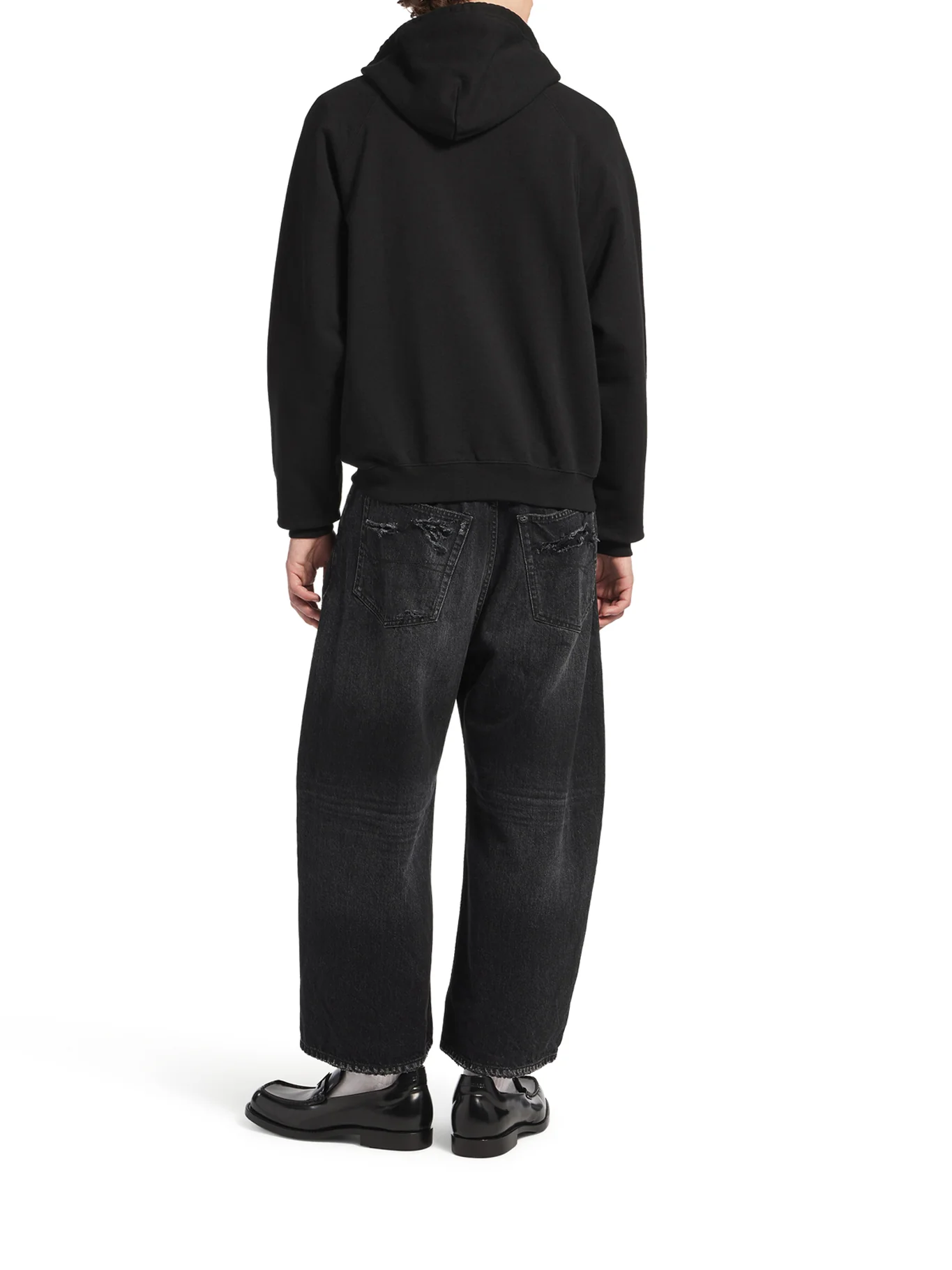 THE DOOR OVERSIZED ZIP SWEATSHIRT IN BLACK DRY FLEECE - Image 4