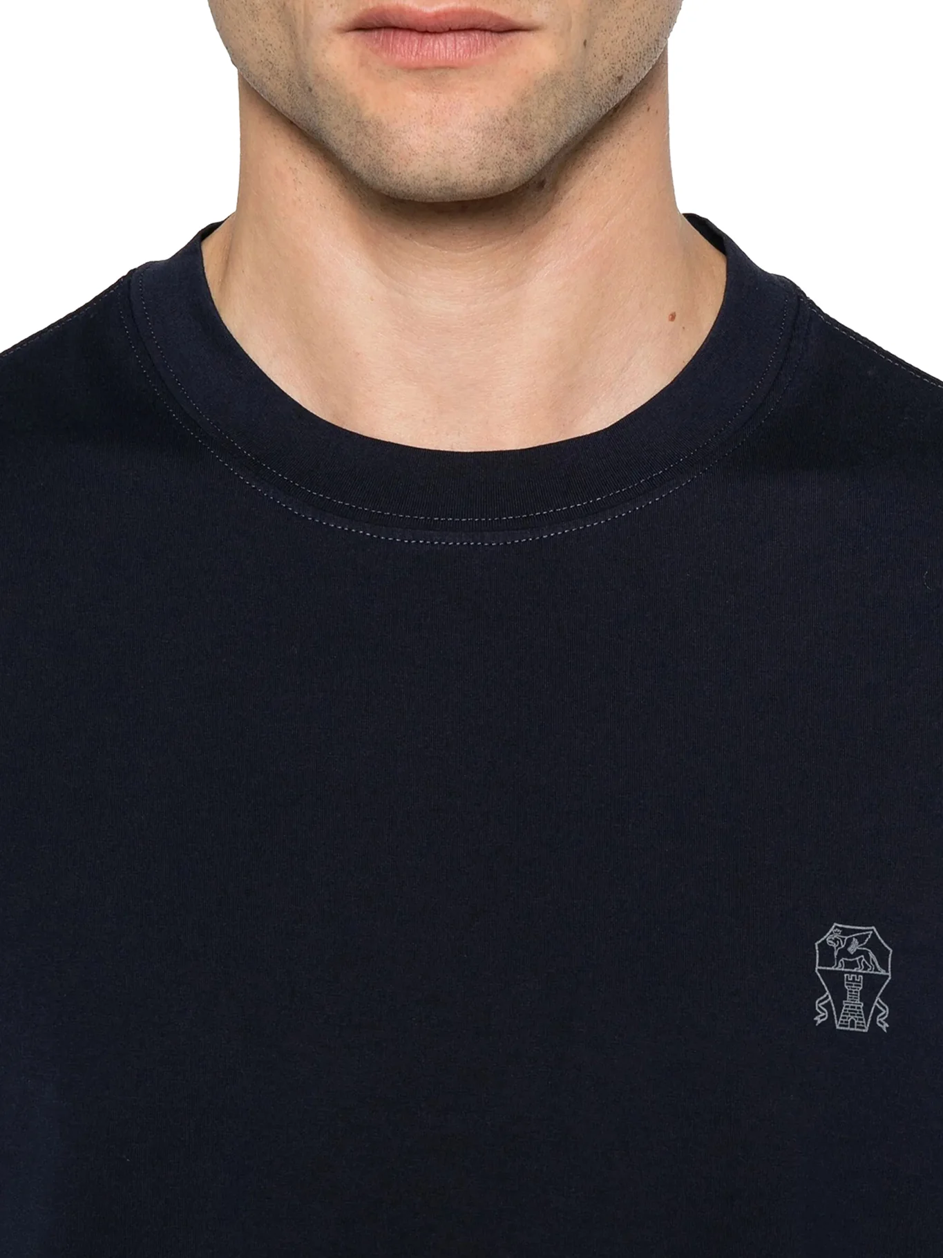 COTTON T-SHIRT WITH CONTRASTING LOGO PRINT - Image 4