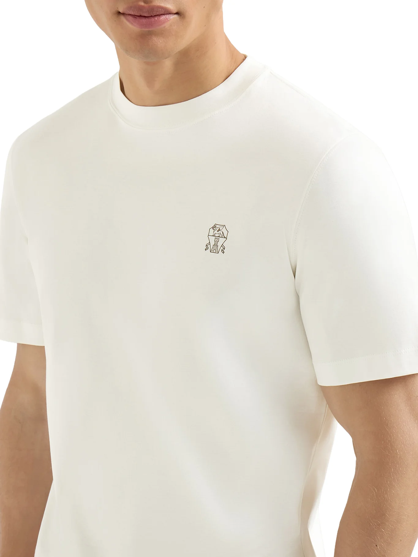 COTTON T-SHIRT WITH CONTRASTING LOGO PRINT - Image 4