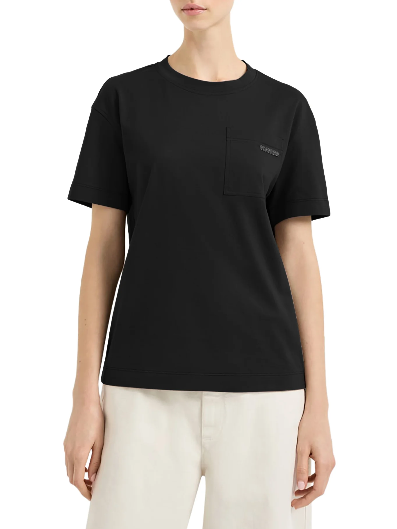 CREW NECK COTTON T-SHIRT WITH MOBILE APPLICATION - Image 3