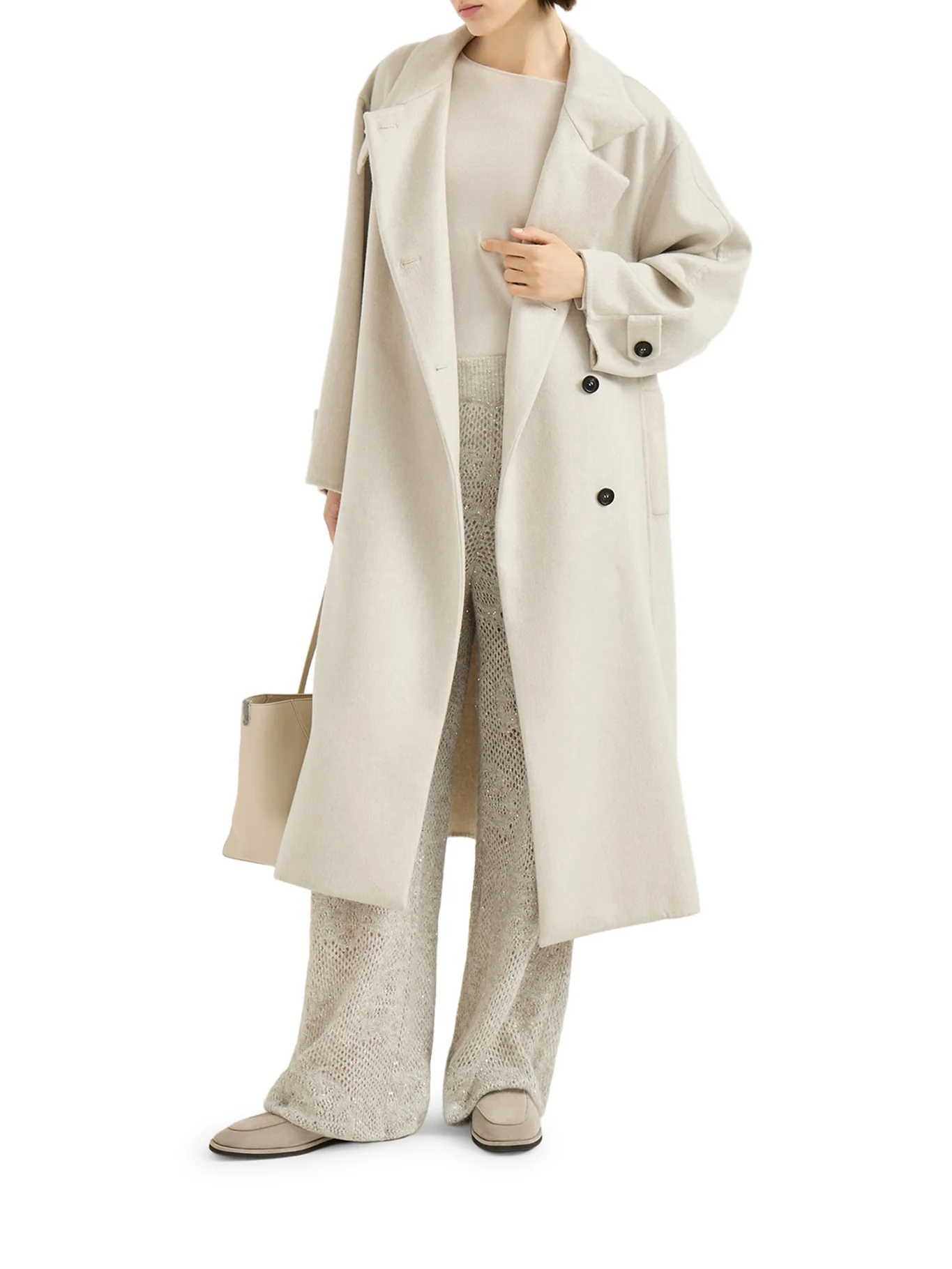 LIGHTWEIGHT CASHMERE AND SILK SPARKLING SWEATER - Image 2