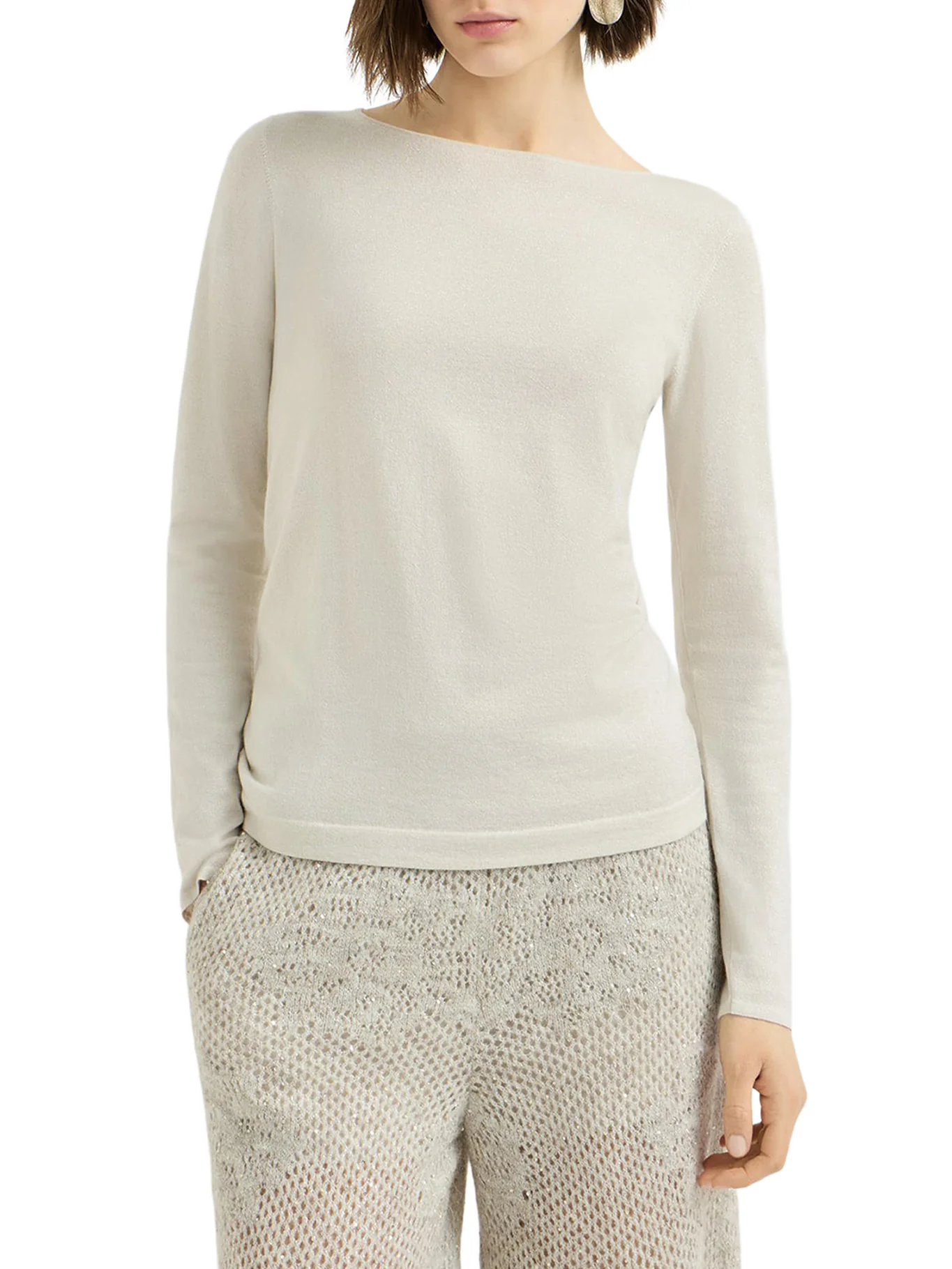 LIGHTWEIGHT CASHMERE AND SILK SPARKLING SWEATER - Image 3