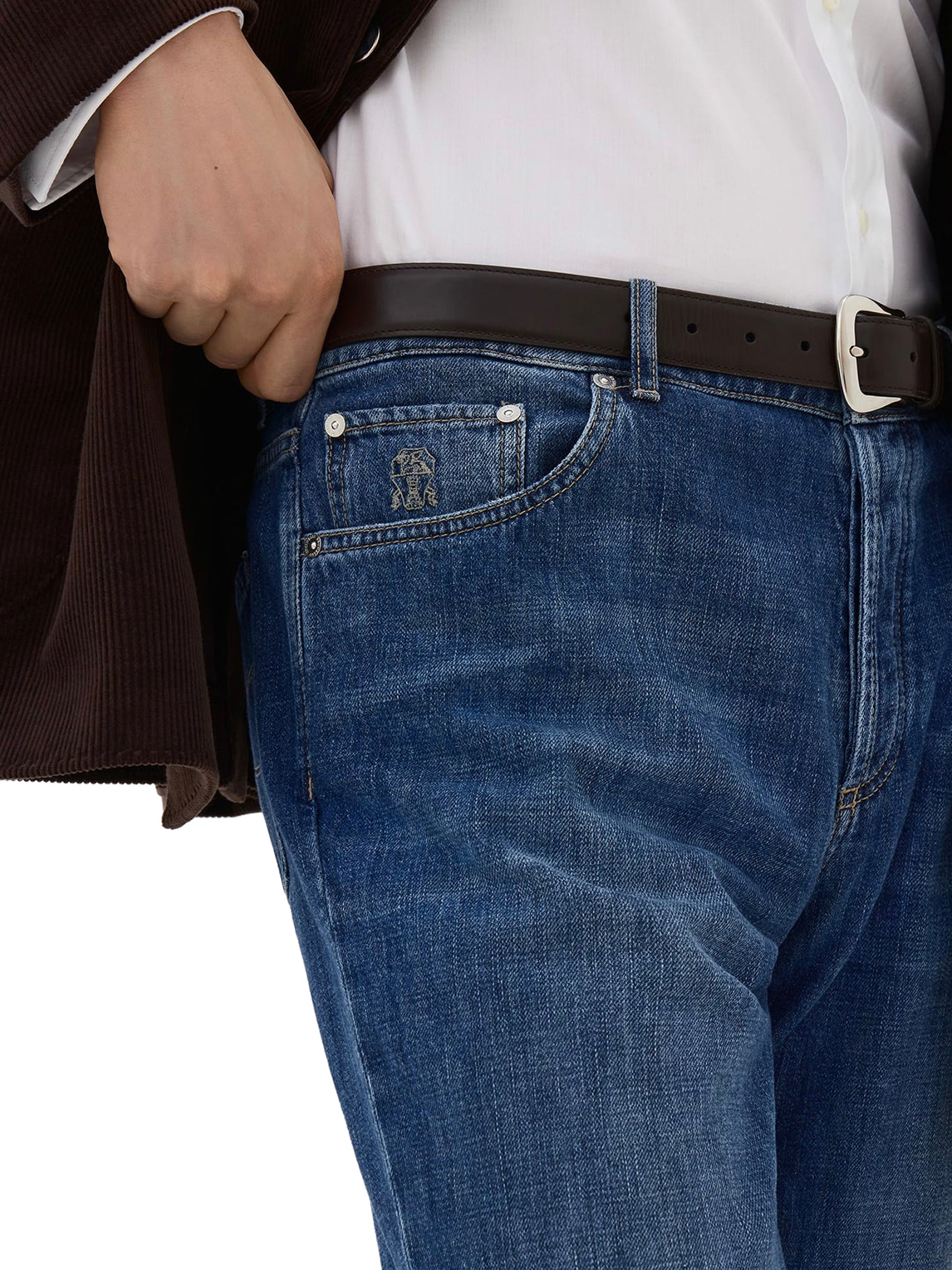 TRADITIONAL FIT FIVE-POCKET TROUSERS IN LIGHTWEIGHT DENIM - Image 4