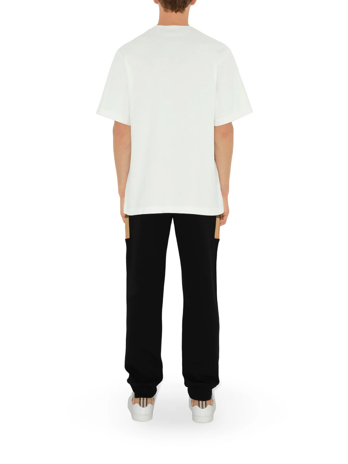 COTTON JOGGING TROUSERS WITH CHECK INSERTS - Image 3