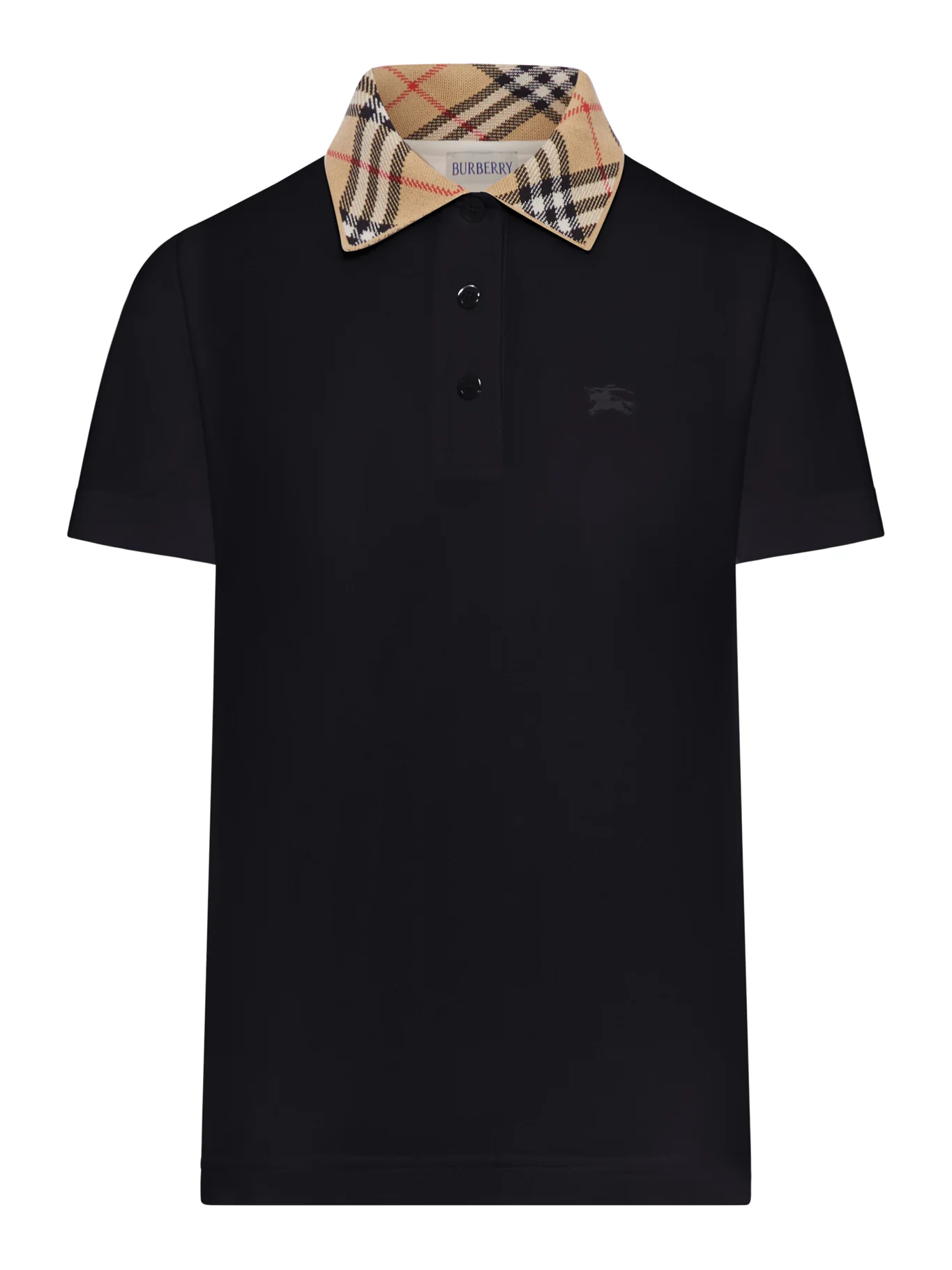 COTTON POLO SHIRT WITH CHECK COLLAR