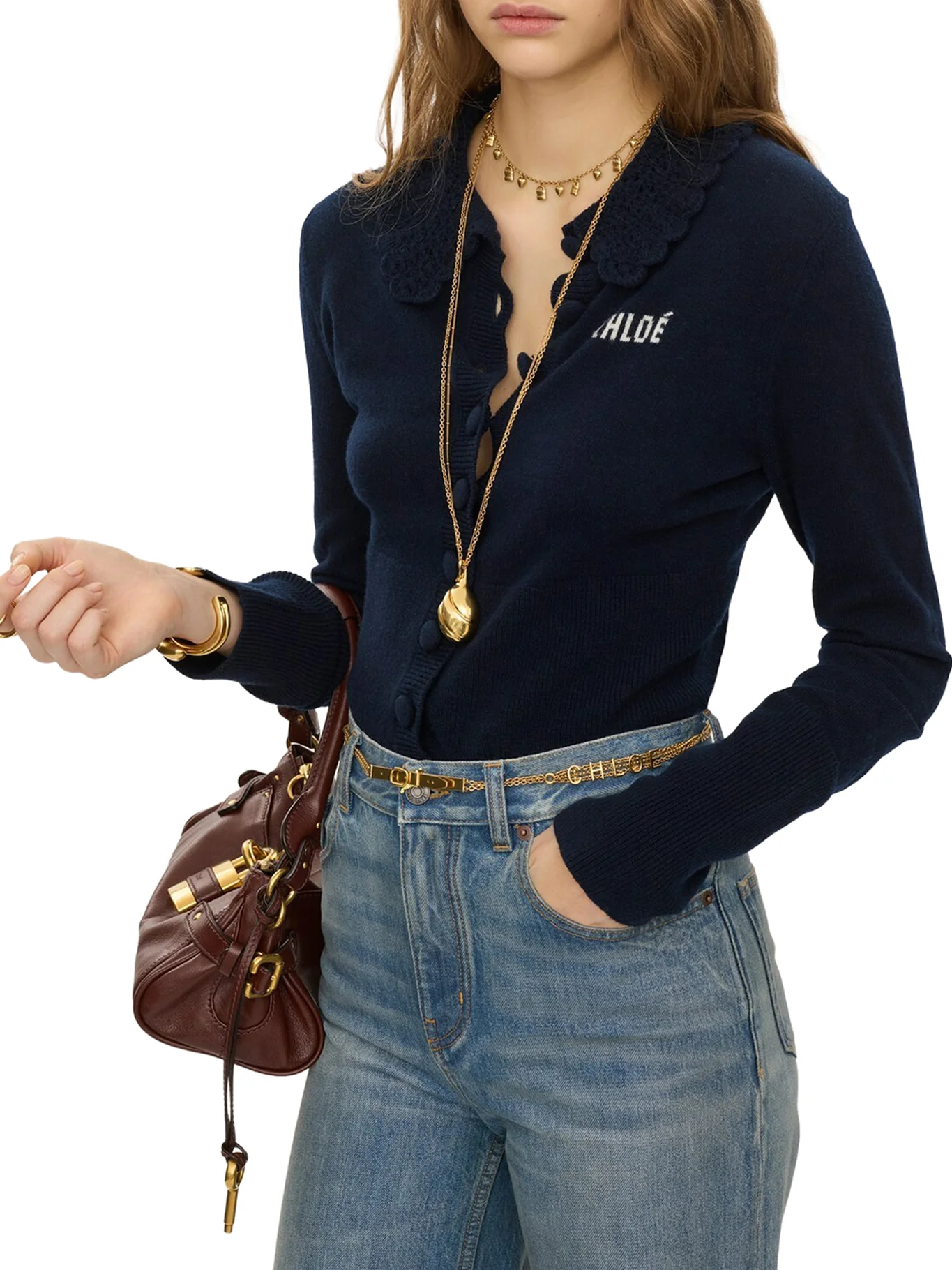 FITTED LOGO CARDIGAN IN A WOOL KNIT - Image 3