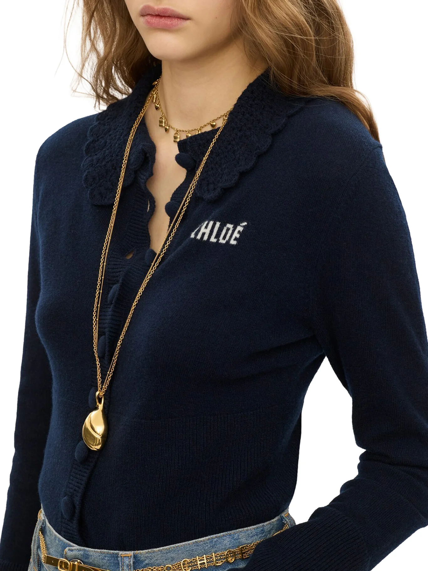 FITTED LOGO CARDIGAN IN A WOOL KNIT - Image 5