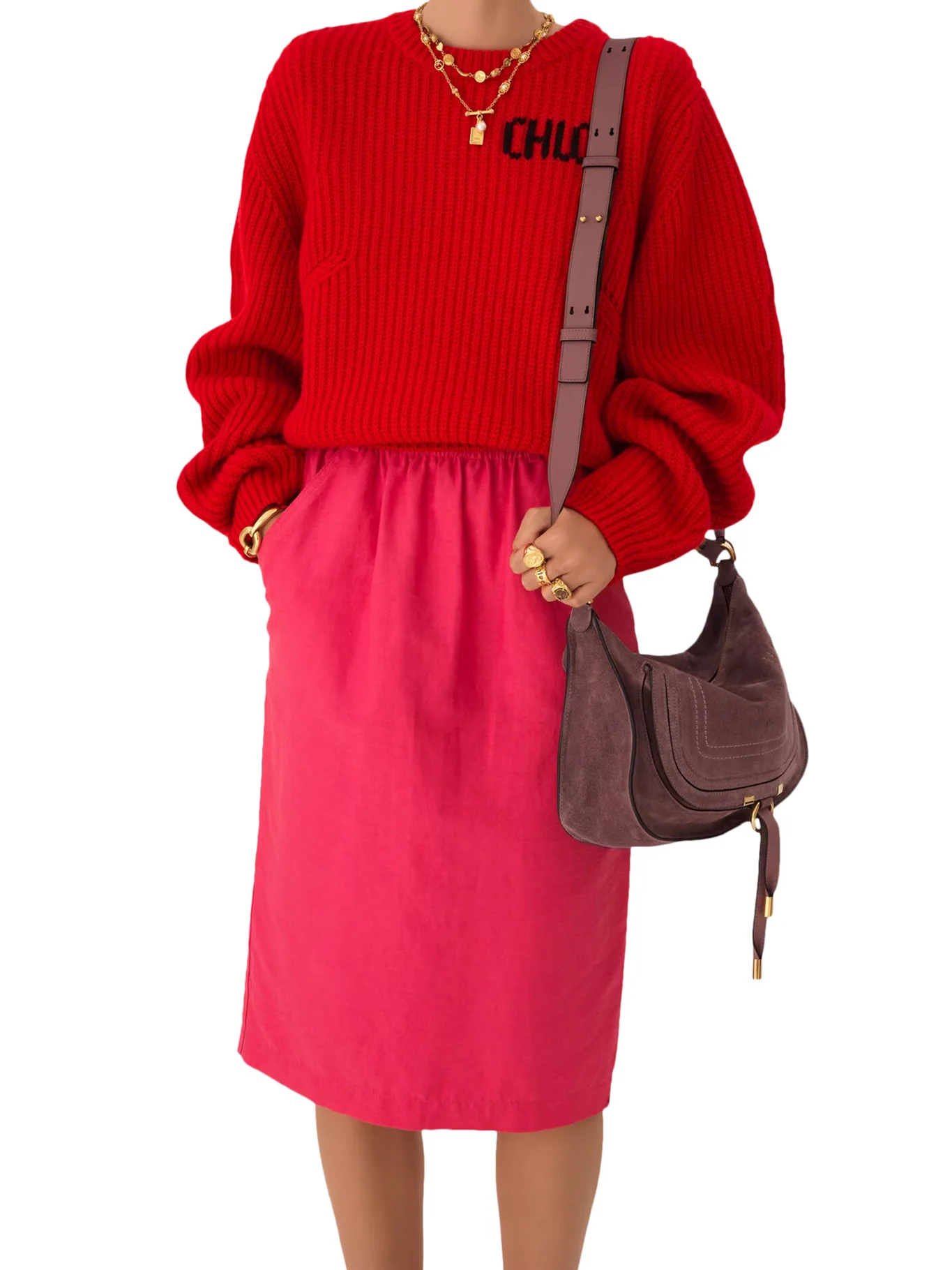 MARCIE SMALL SUEDE SHOULDER BAG - Image 3
