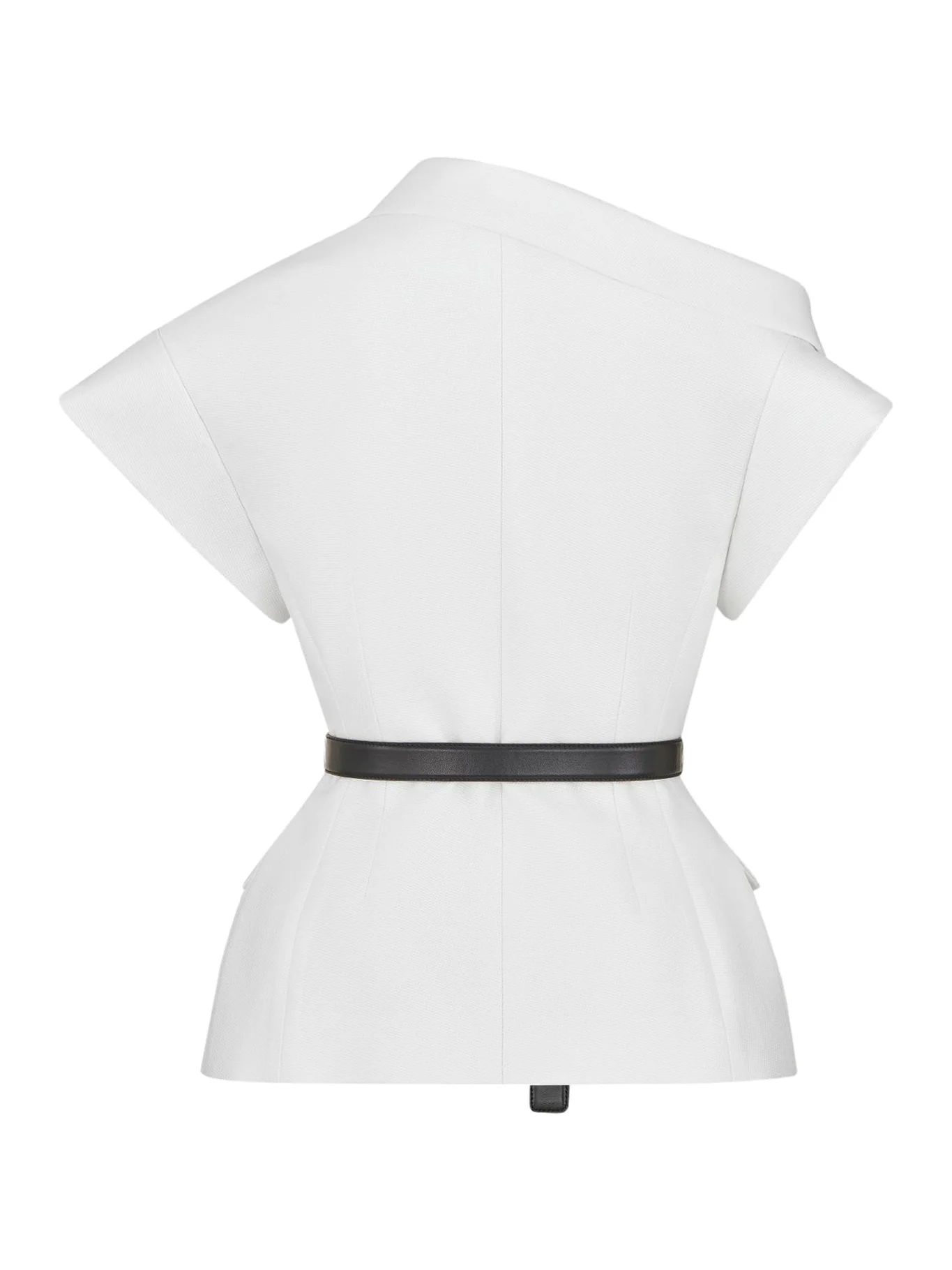 Asymmetrical short-sleeved jacket with belt - Image 2