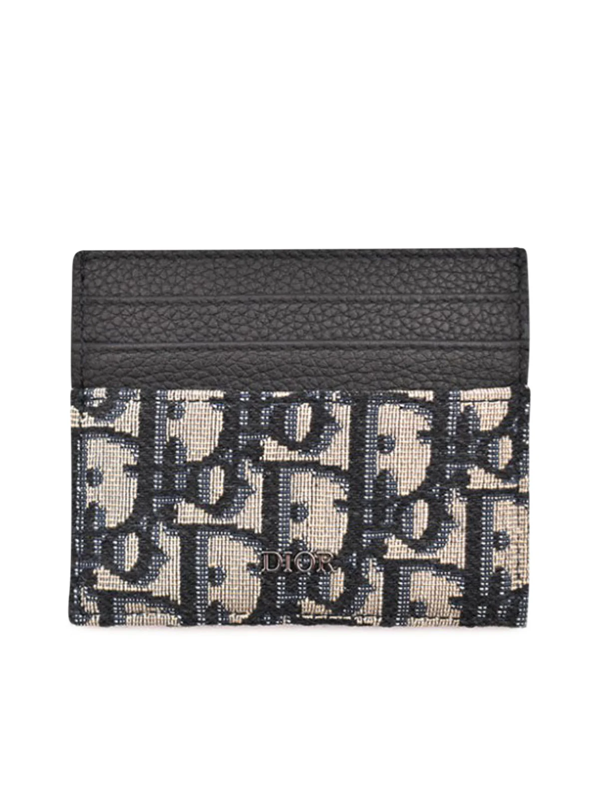 beige and black Jacquard Dior Oblique card holder and black grained calfskin - Image 3