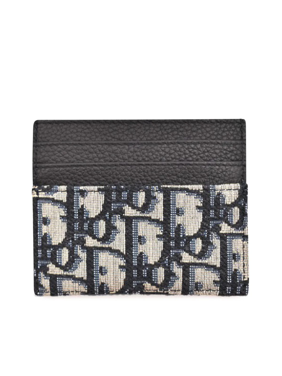 beige and black Jacquard Dior Oblique card holder and black grained calfskin - Image 4