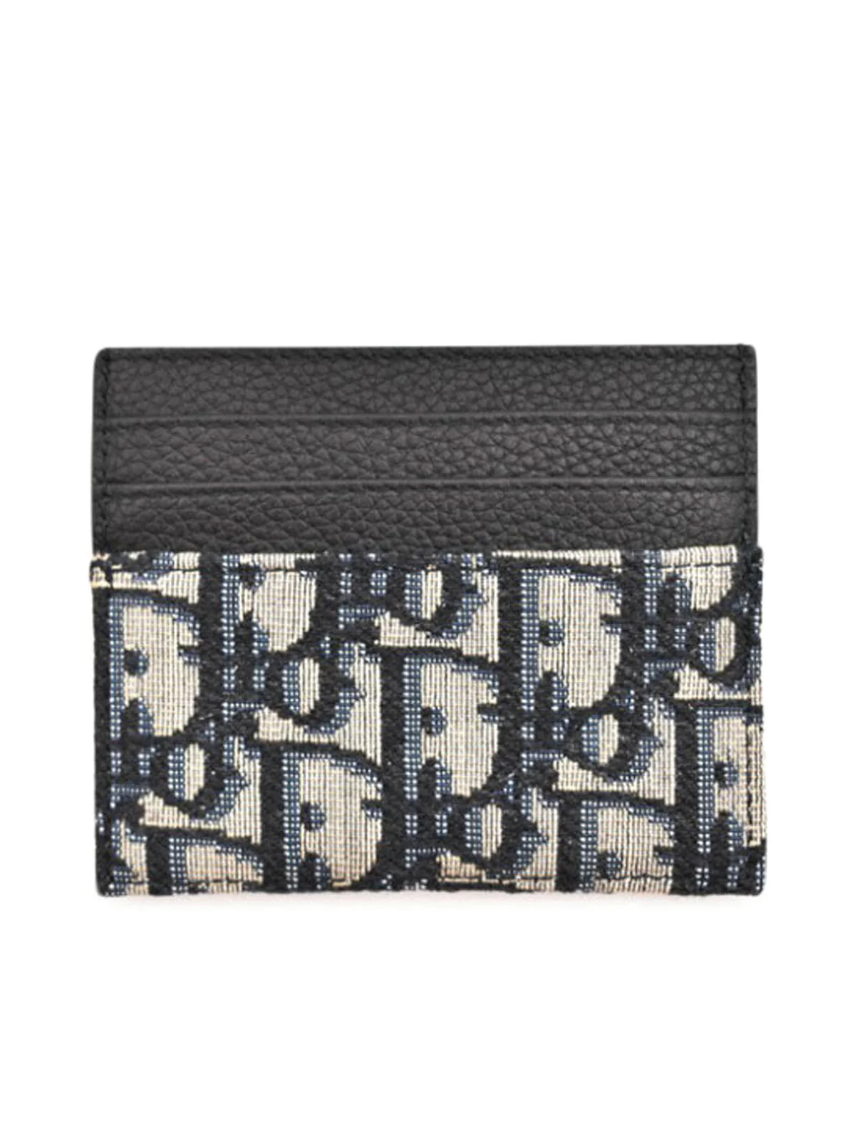 beige and black Jacquard Dior Oblique card holder and black grained calfskin - Image 5