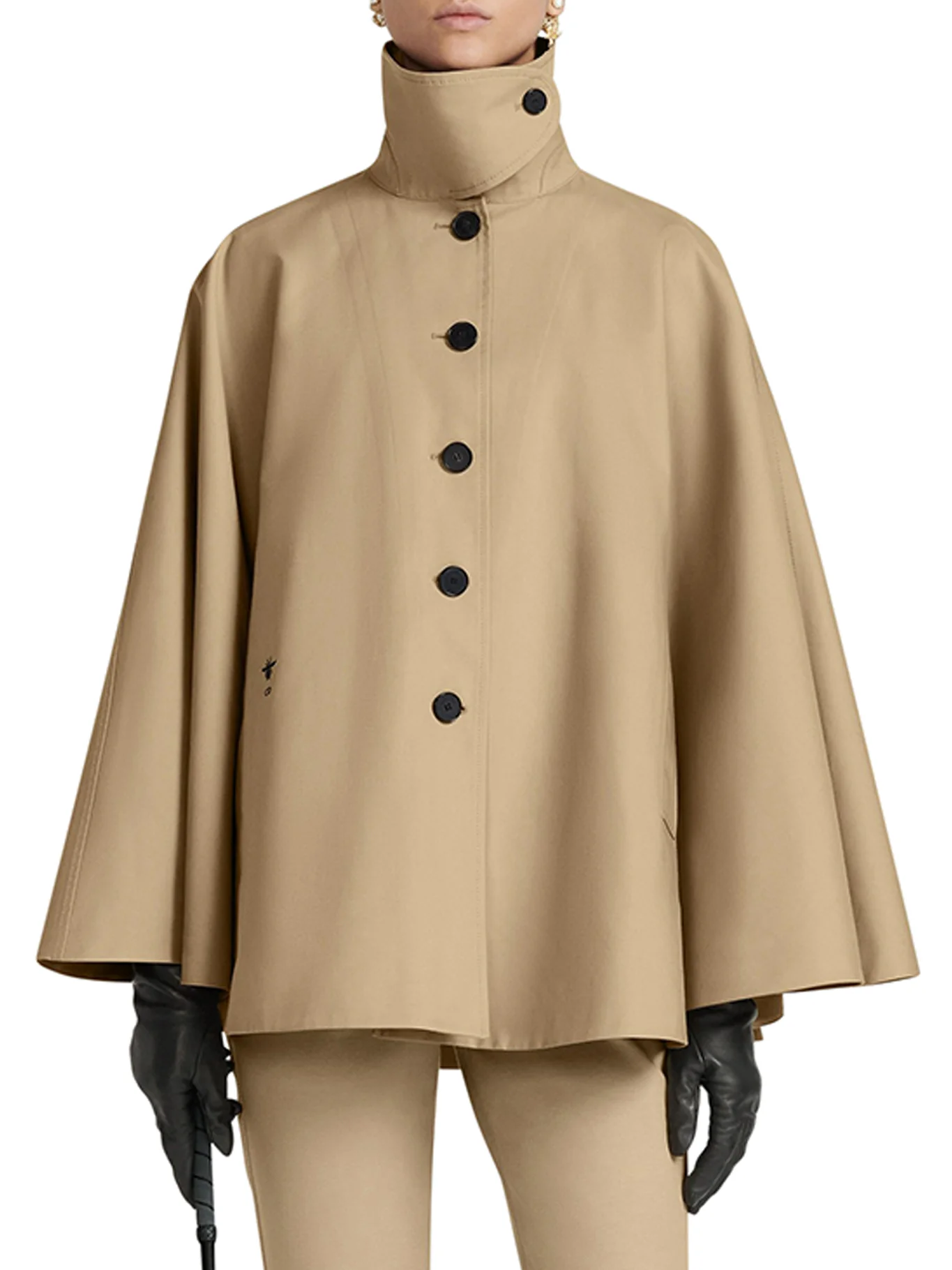BEIGE COTTON GABARDINE CAPE - Image 2