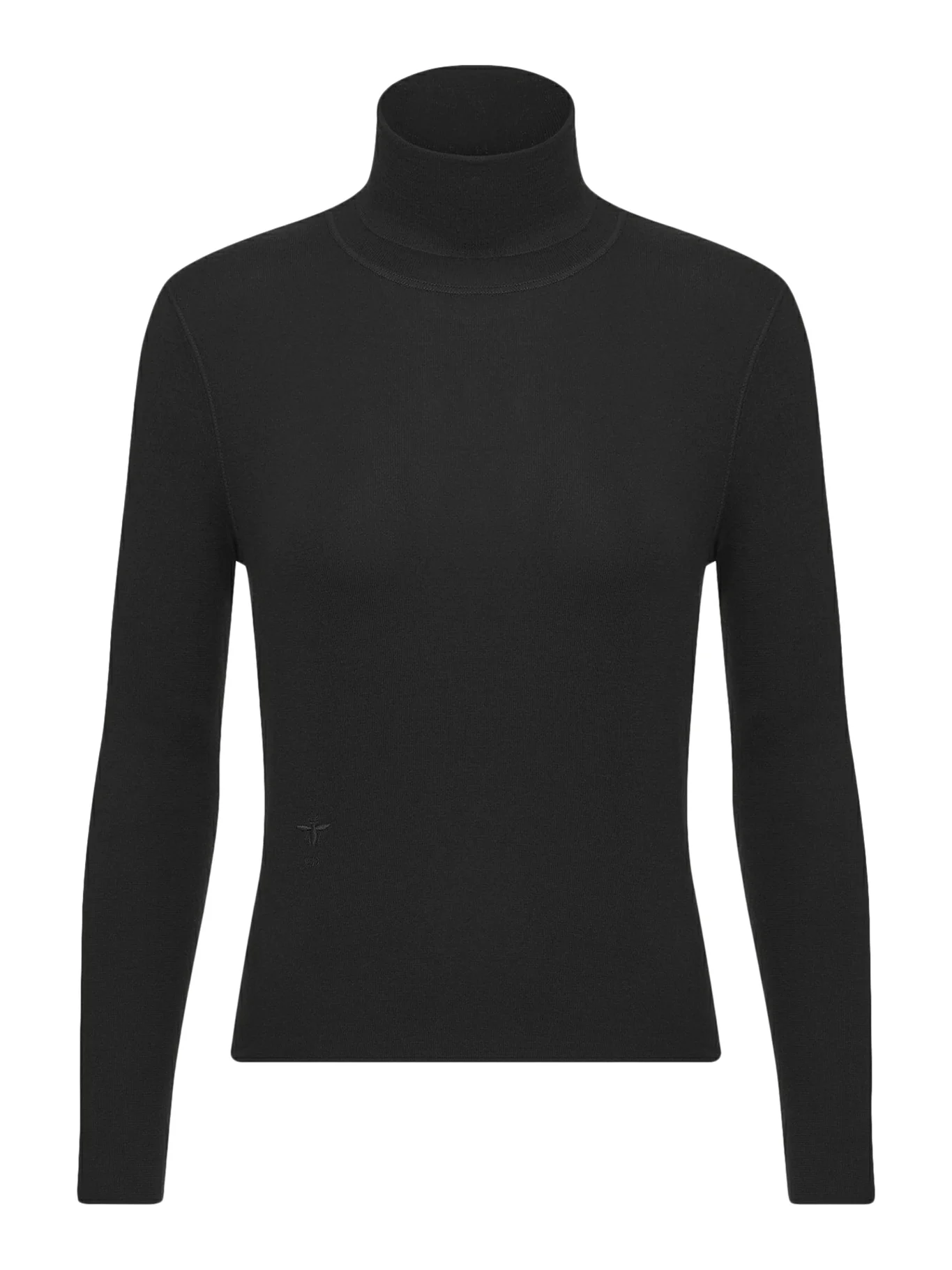 Black ribbed silk and cashmere sweater