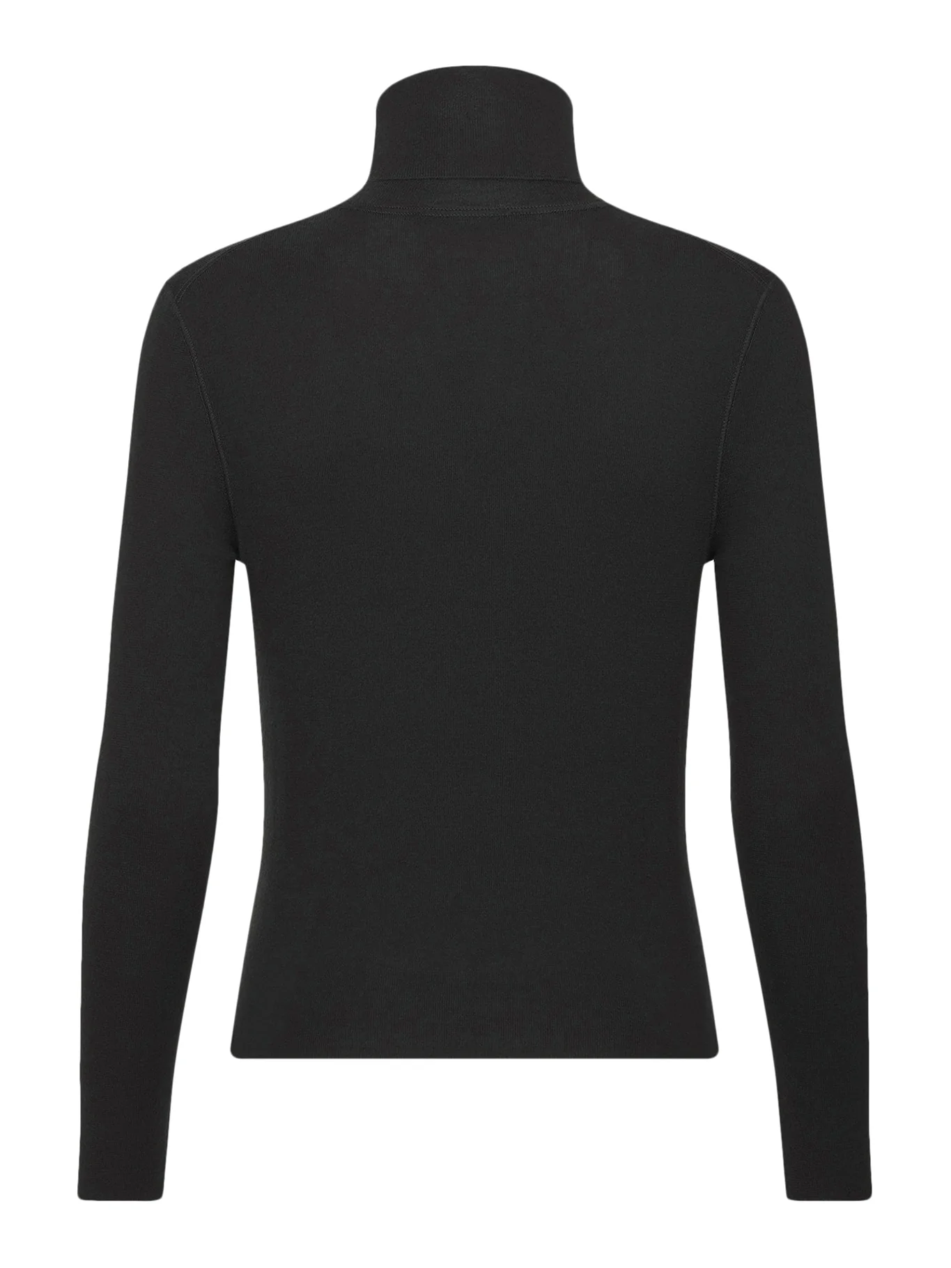 Black ribbed silk and cashmere sweater - Image 2