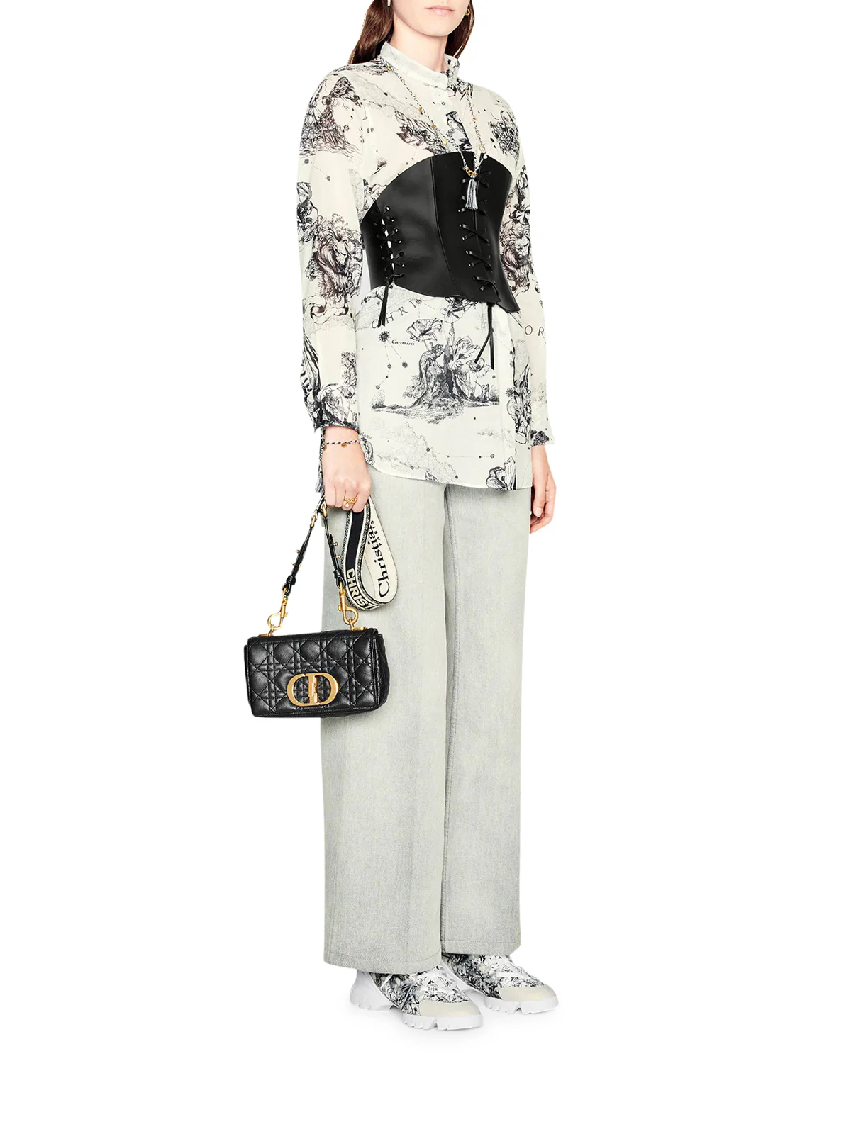 cotton BLOUSE with Toile de Jouy Zodiac Motif - Image 4