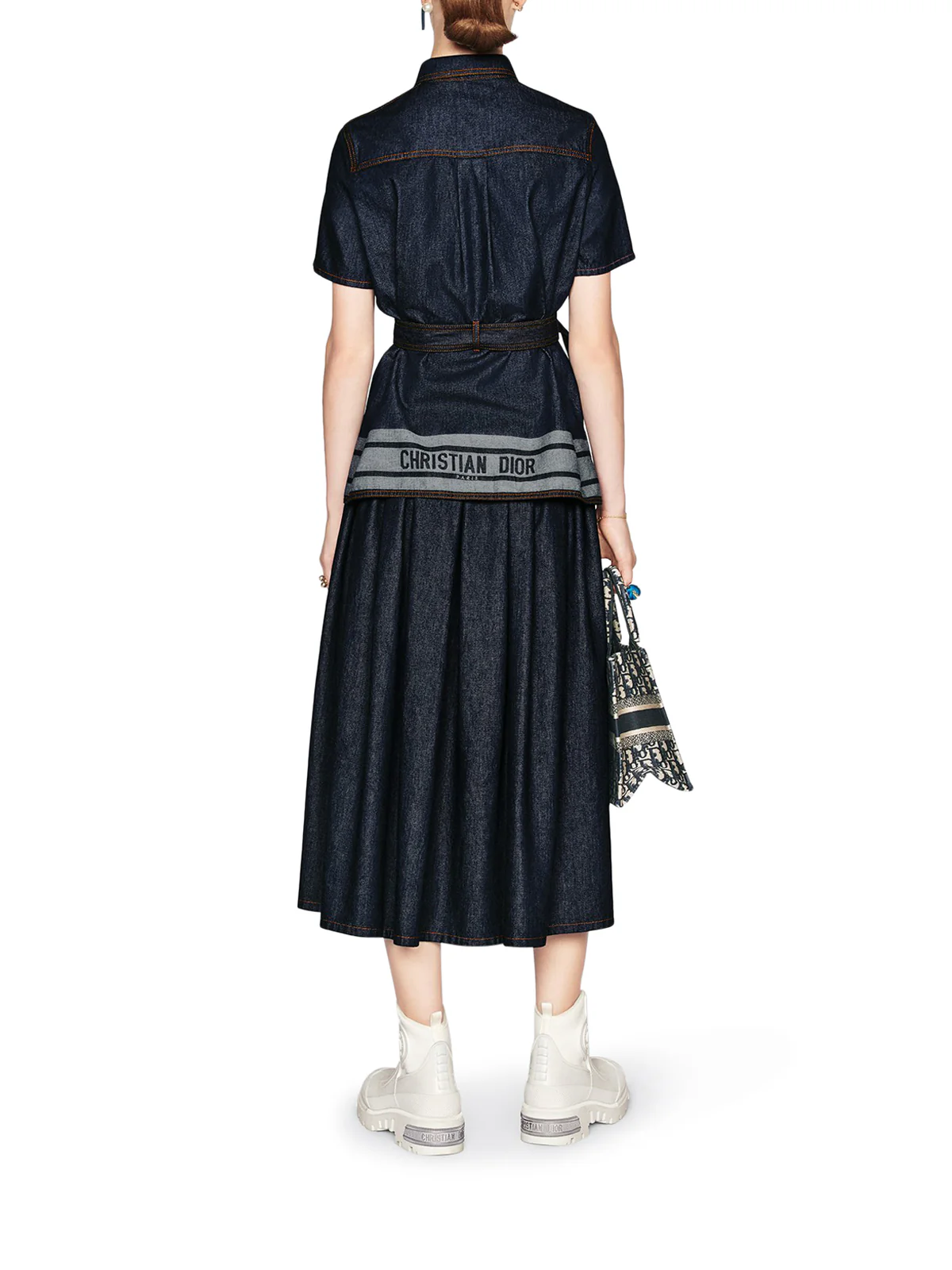 COUTURE MIDI SKIRT IN DENIM - Image 4