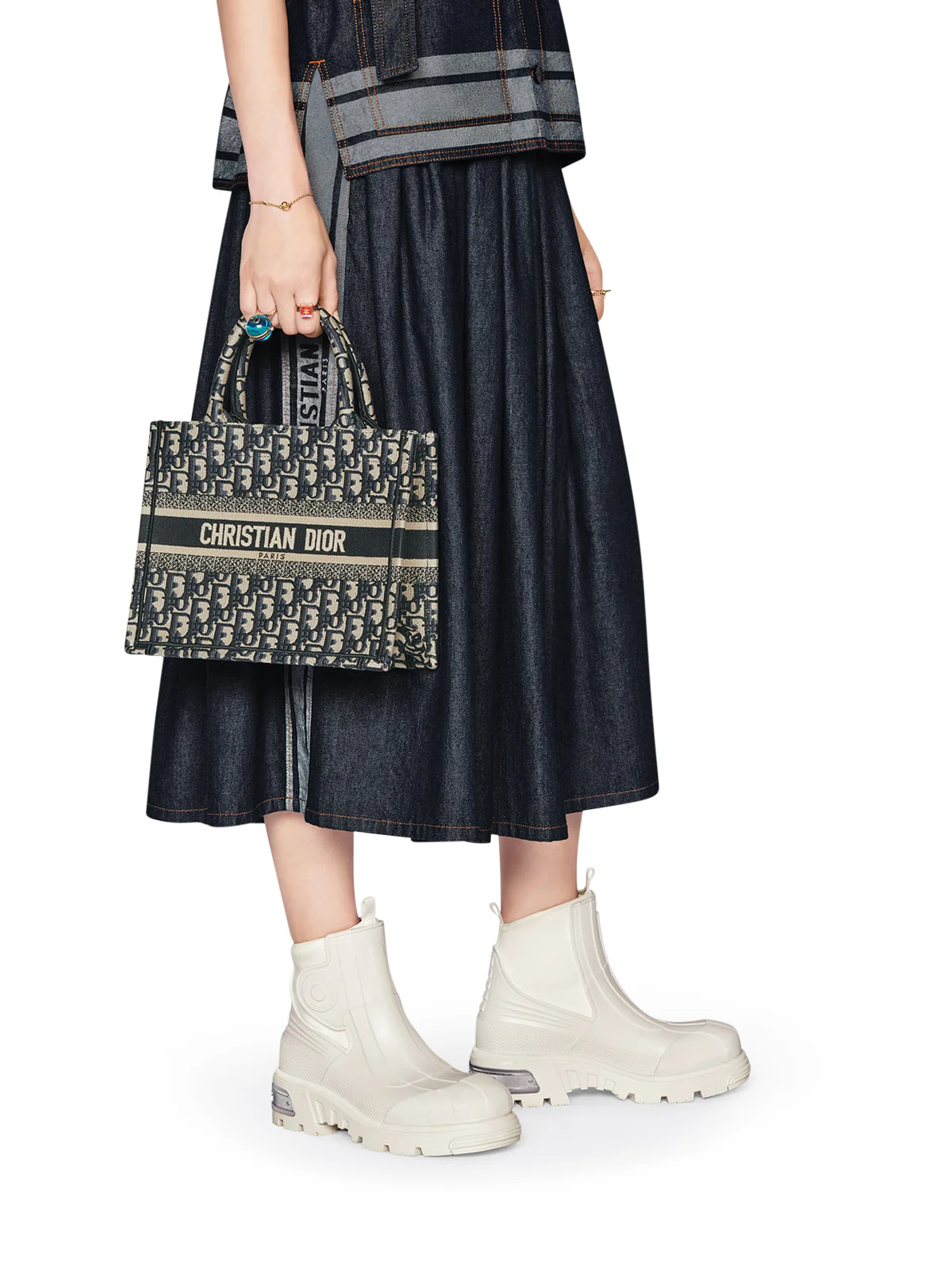COUTURE MIDI SKIRT IN DENIM - Image 5