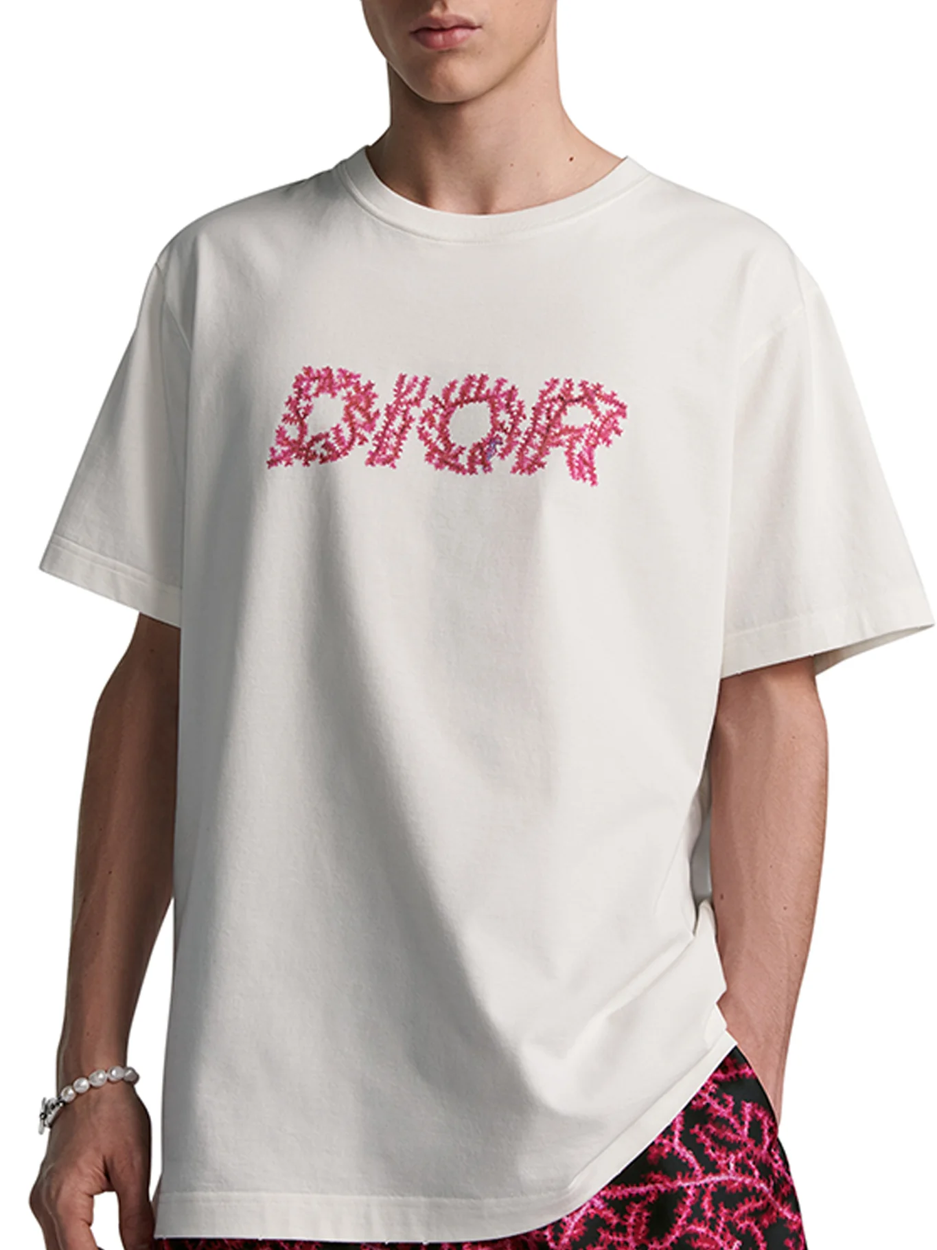 DIOR Italic T-shirt with coral motif - Image 3