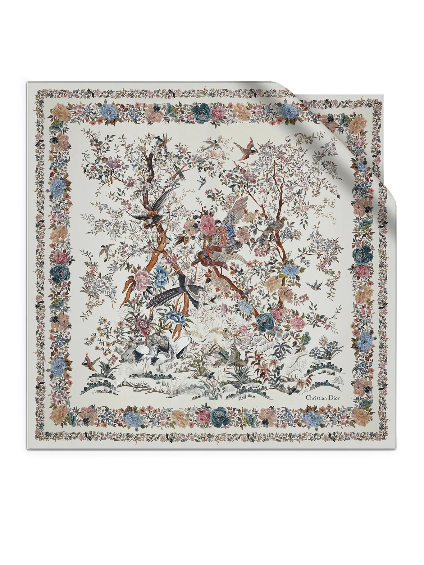 DIOR JARDIN D`HIVER SQUARE SCARF