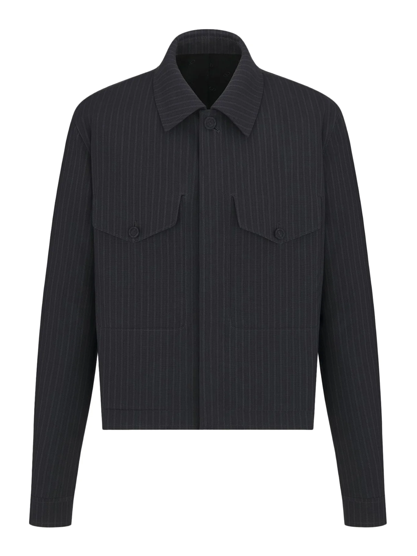 Jacket with semi-French collar