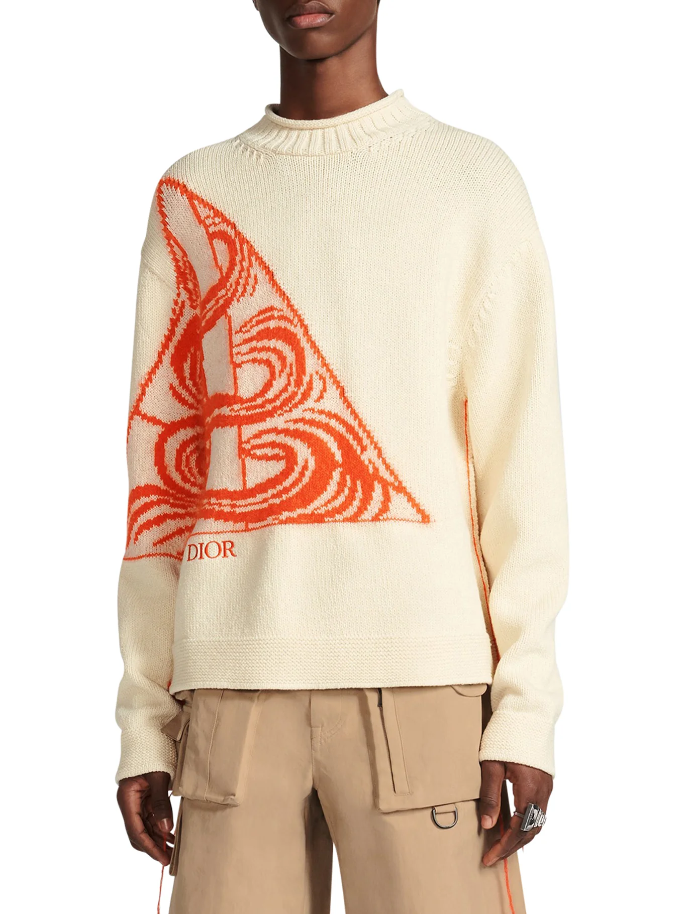 Jacquard sweater in wool and mohair blend - Image 2