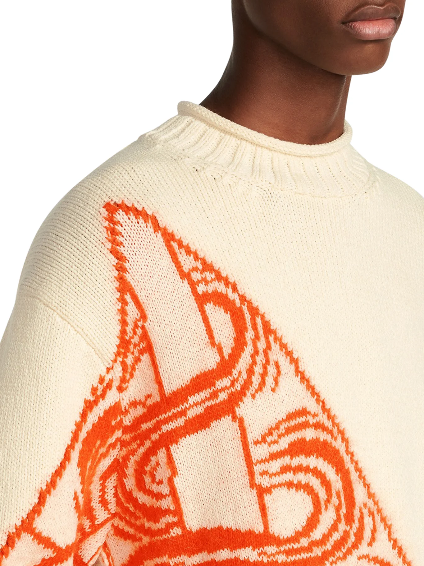 Jacquard sweater in wool and mohair blend - Image 5