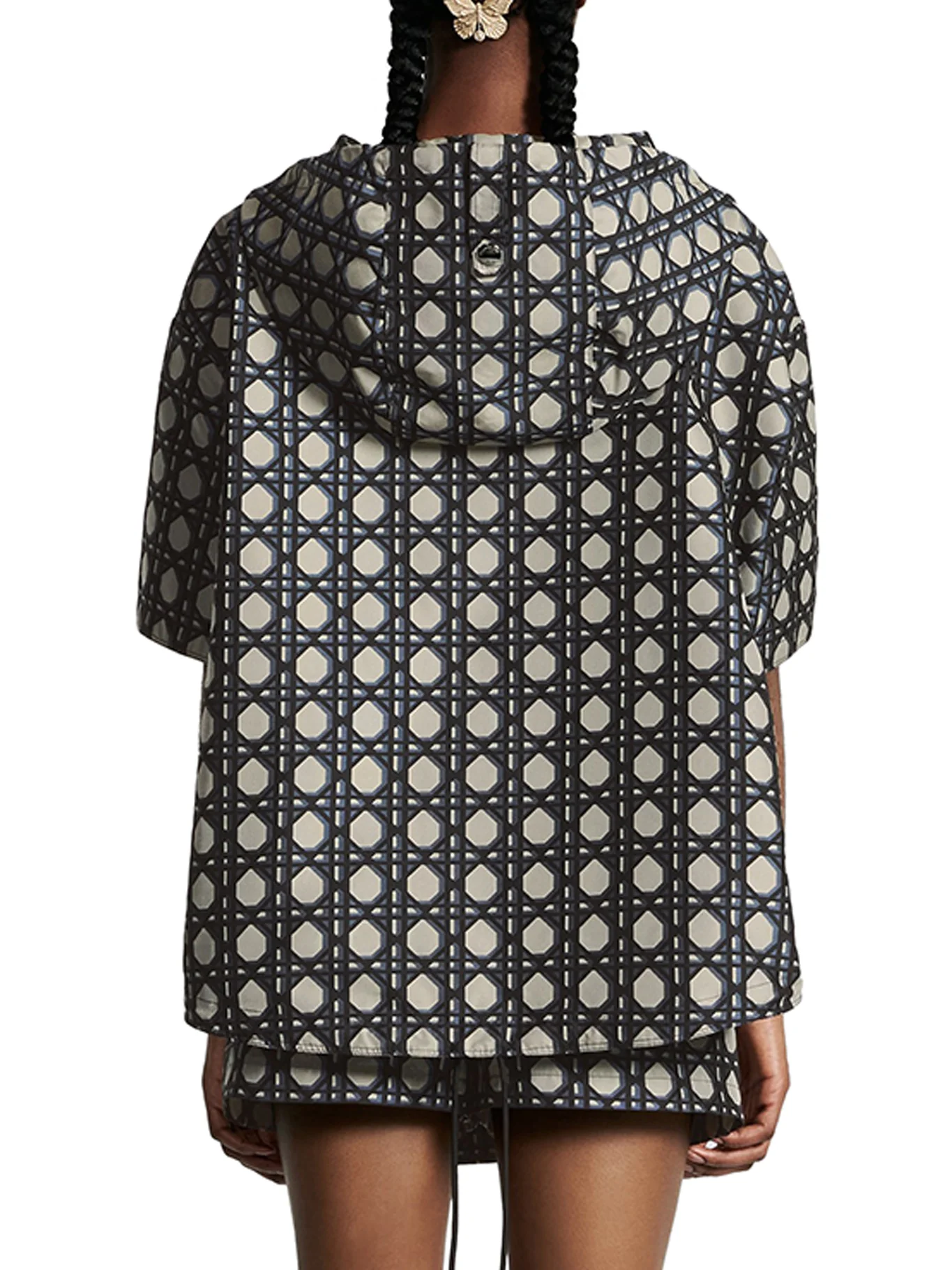 MACROCANNAGE SHORT-SLEEVED ANORAK WITH HOOD - Image 4