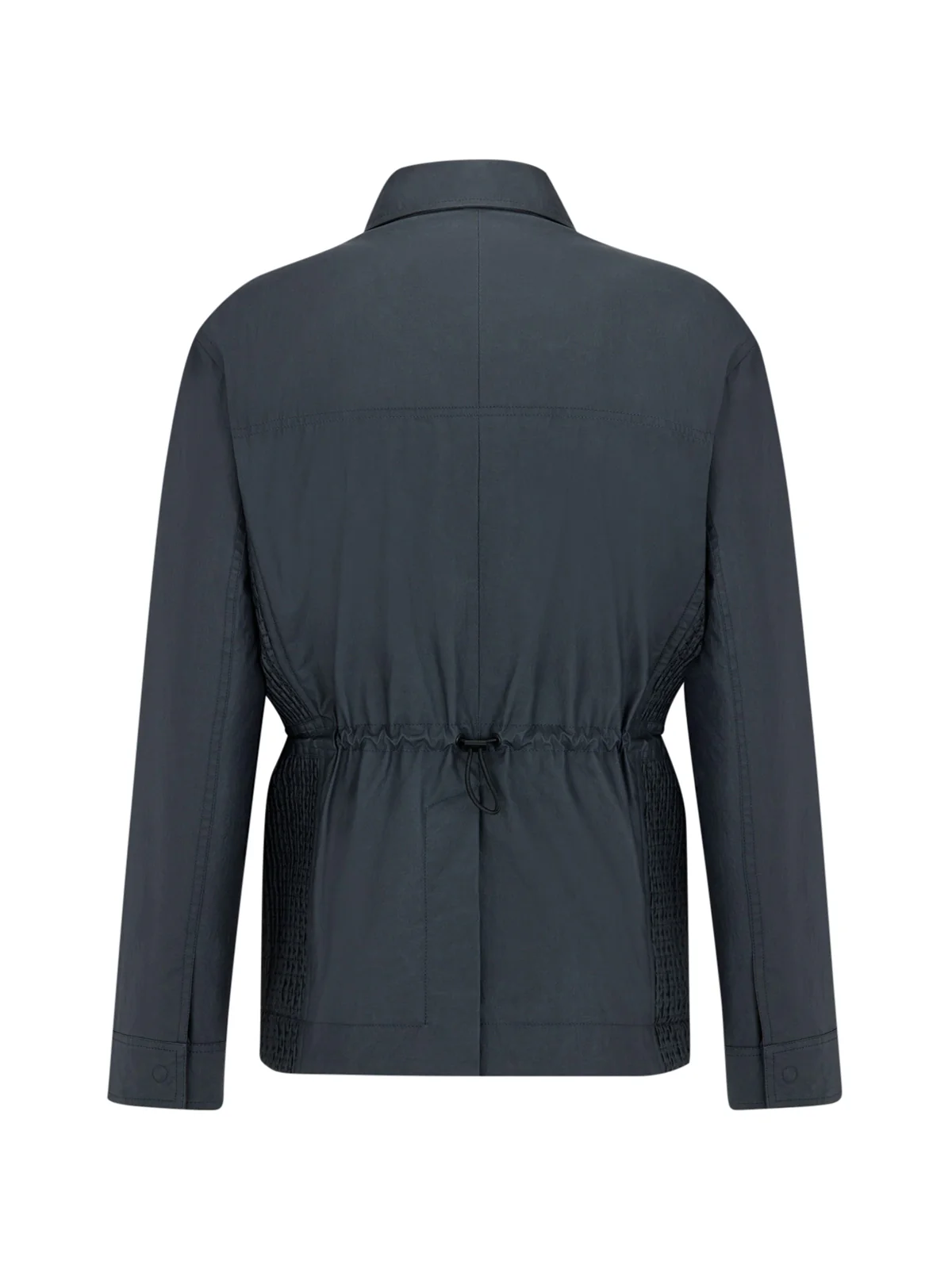 Navy blue waxed cotton poplin - Image 2